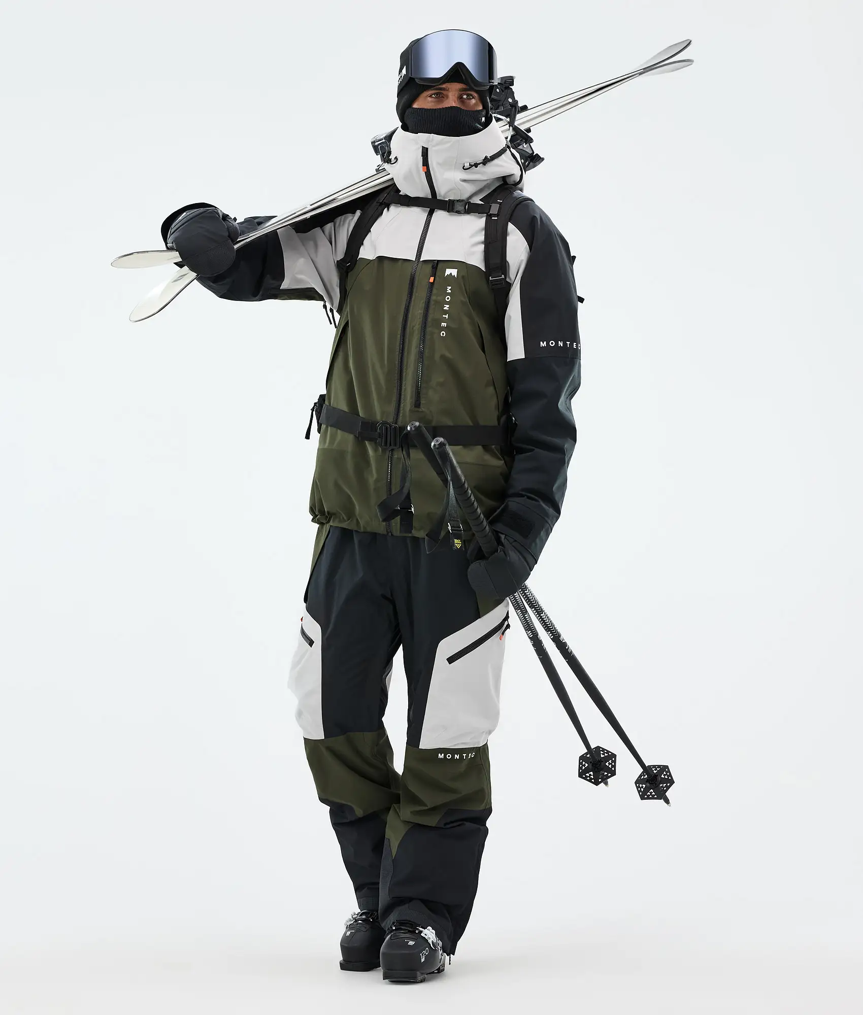 Oracle Ski Jacket Men Light Grey/Black/Olive Green