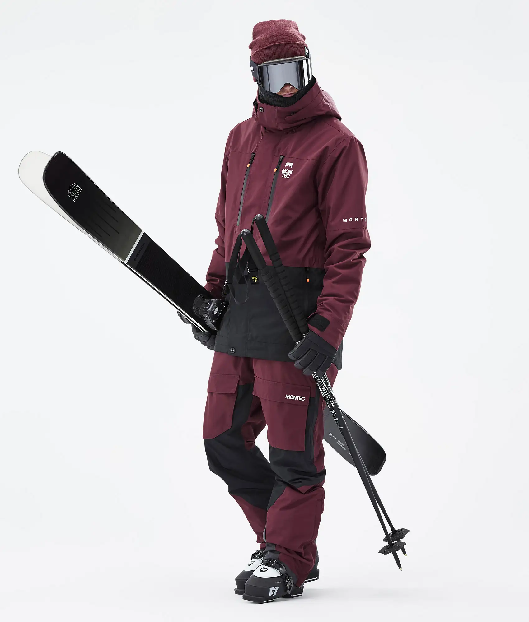 Fawk Ski Jacket Men Burgundy/Black