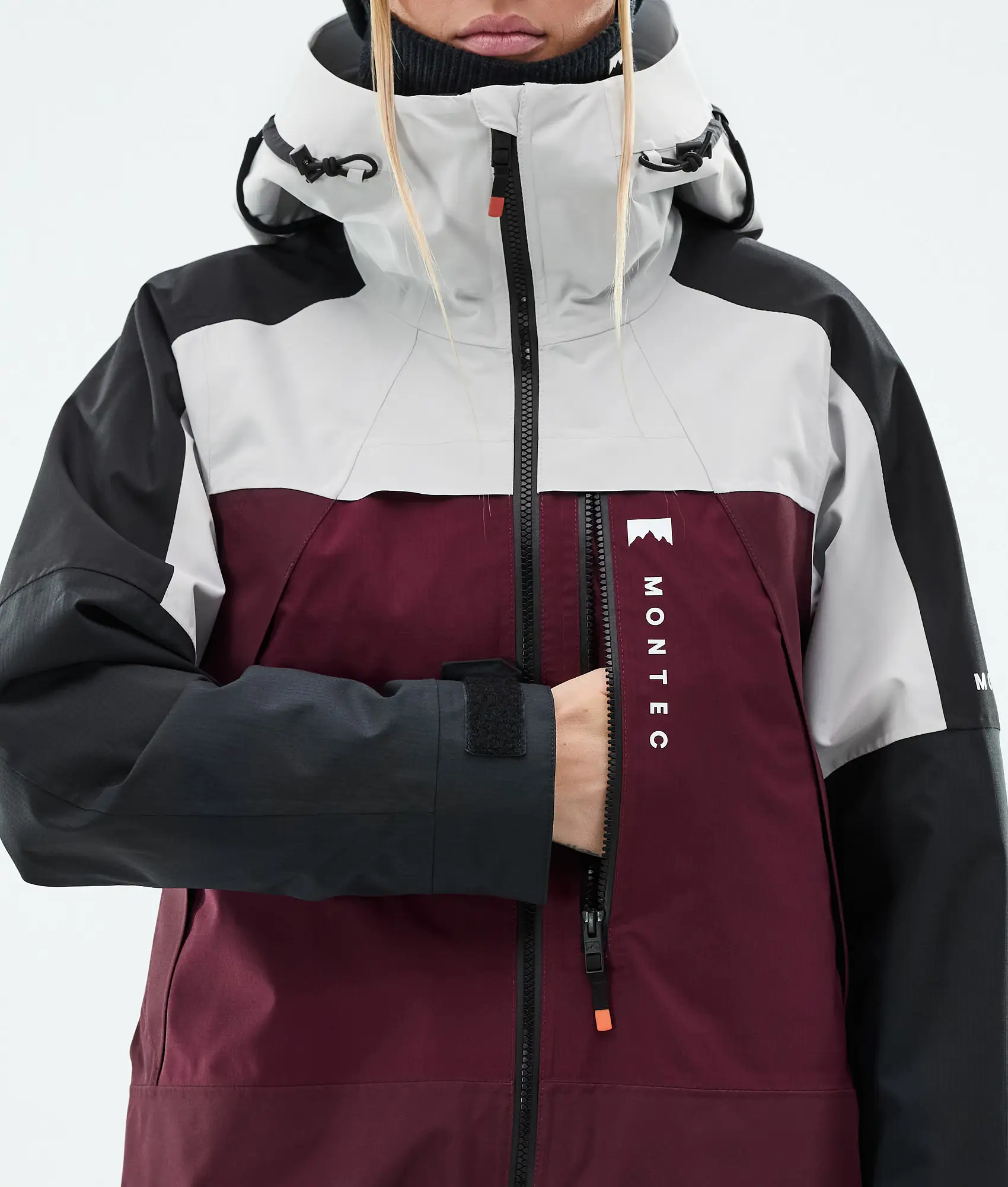Oracle W Ski Jacket Women Light Grey/Black/Burgundy