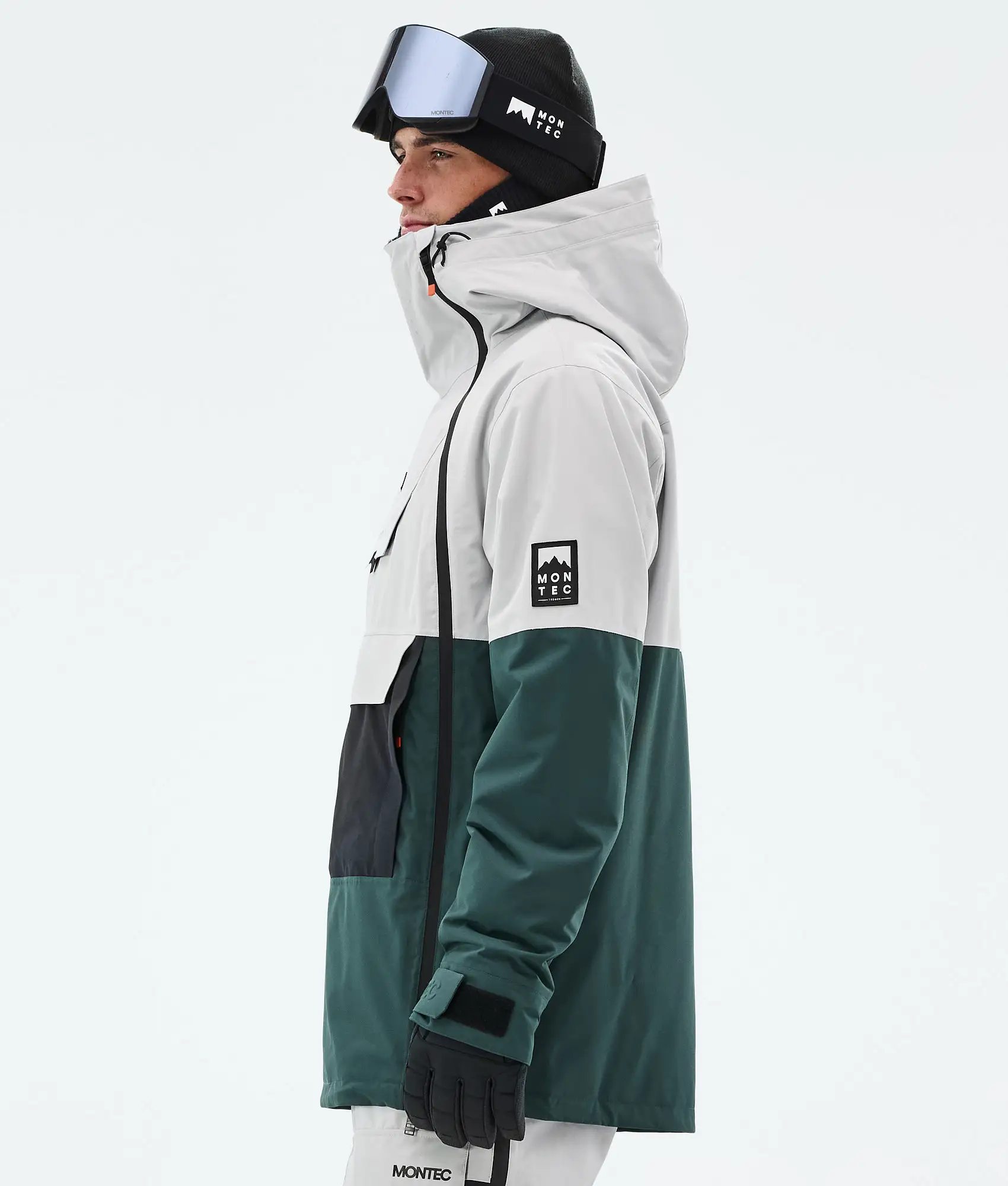 Doom Snowboard Jacket Men Light Grey/Black/Dark Atlantic