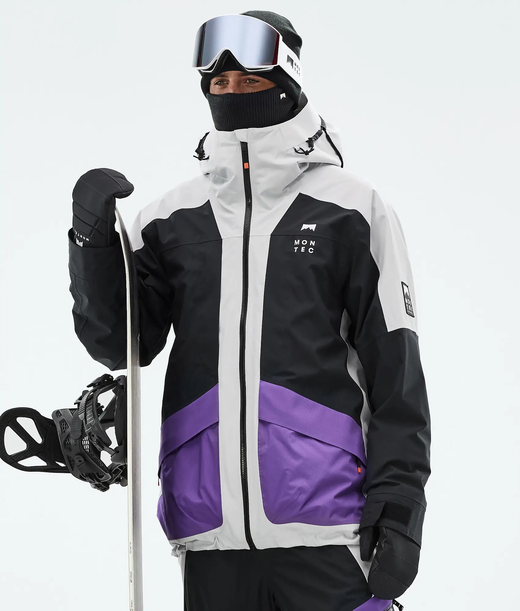 Morpheus Snowboard Jacket Men Light Grey/Black/Vivid Purple