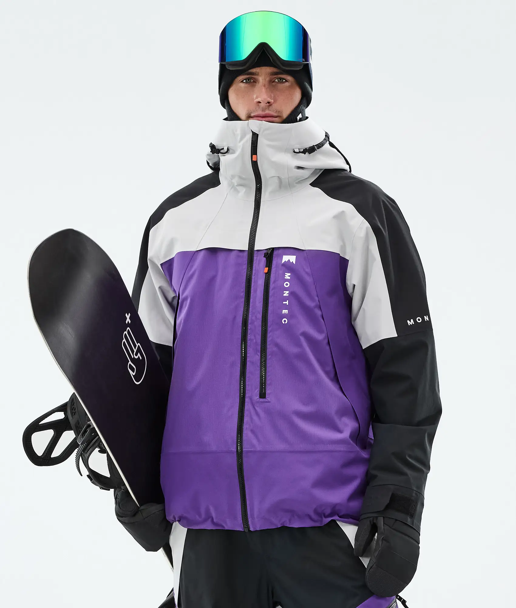 Oracle Snowboard Jacket Men Light Grey/Black/Vivid Purple