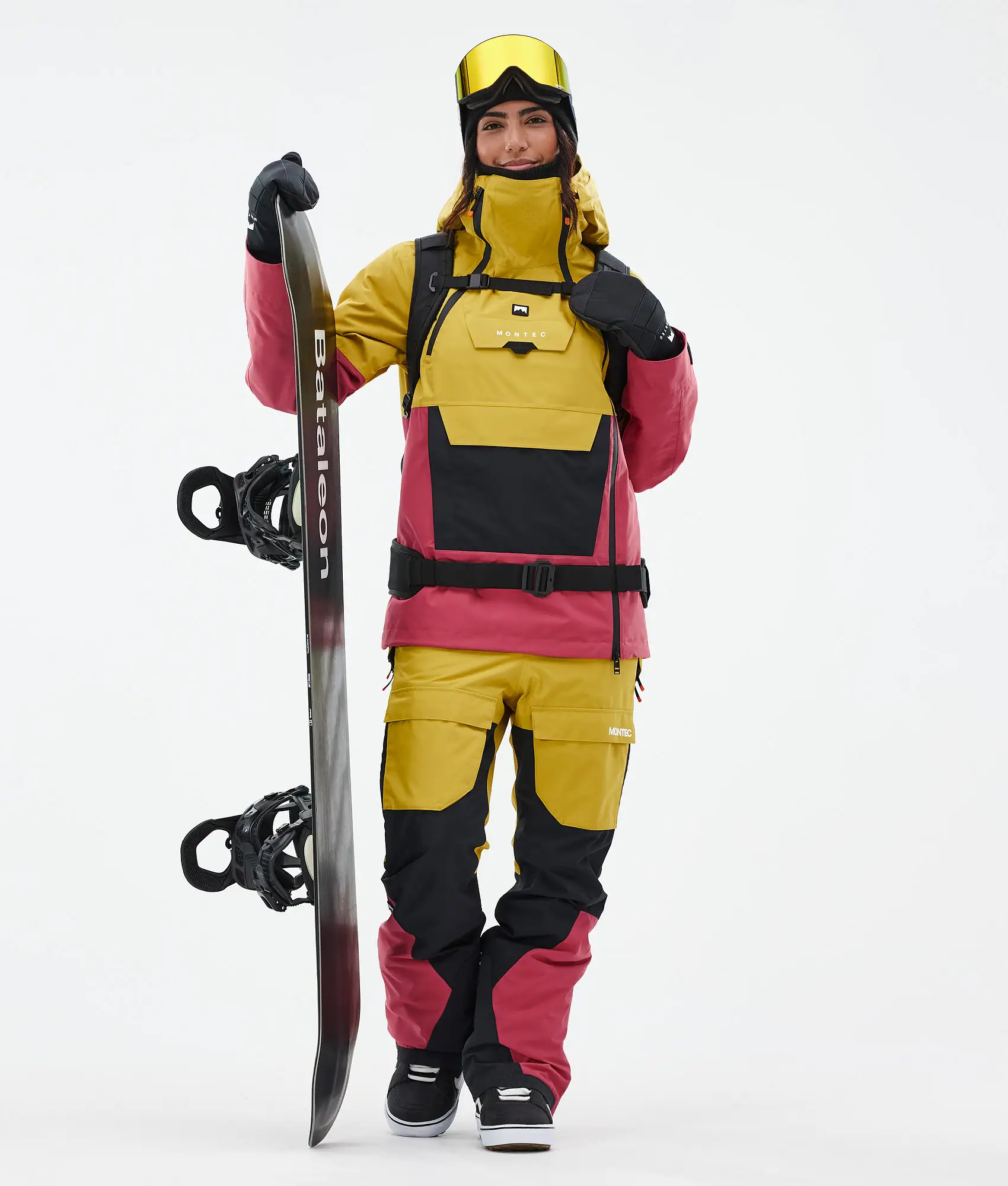 Fawk W Snowboard Pants Women Yellow/Black/Light Red