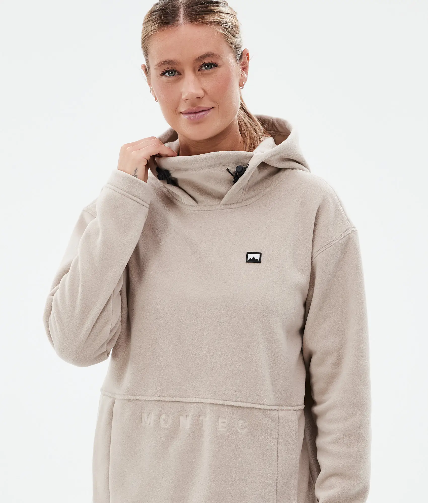 Delta W Fleece Hoodie Women Sand Renewed