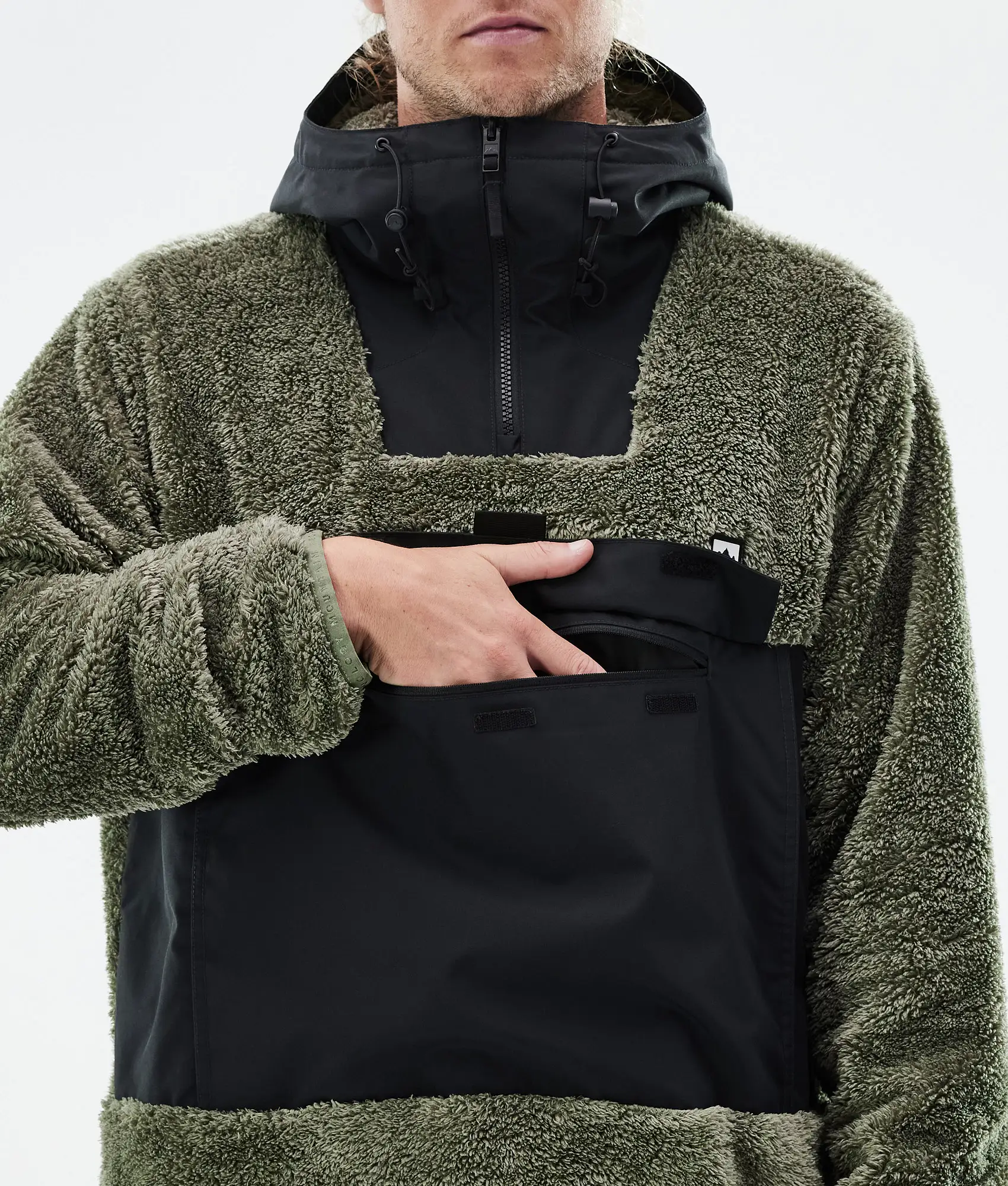 Lima Fleece Hoodie Men Greenish/Black