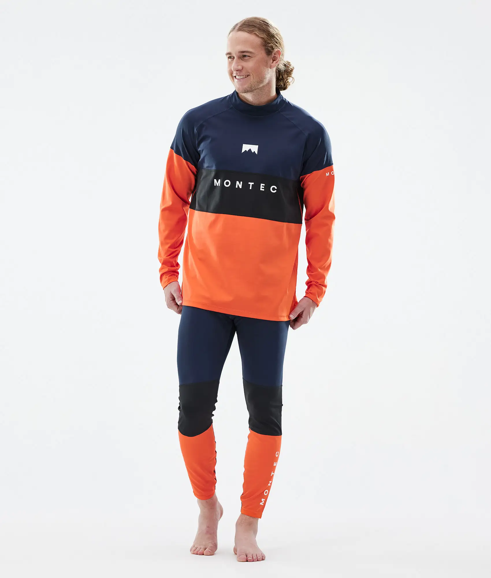 Alpha Base Layer Top Men Dark Blue/Black/Orange