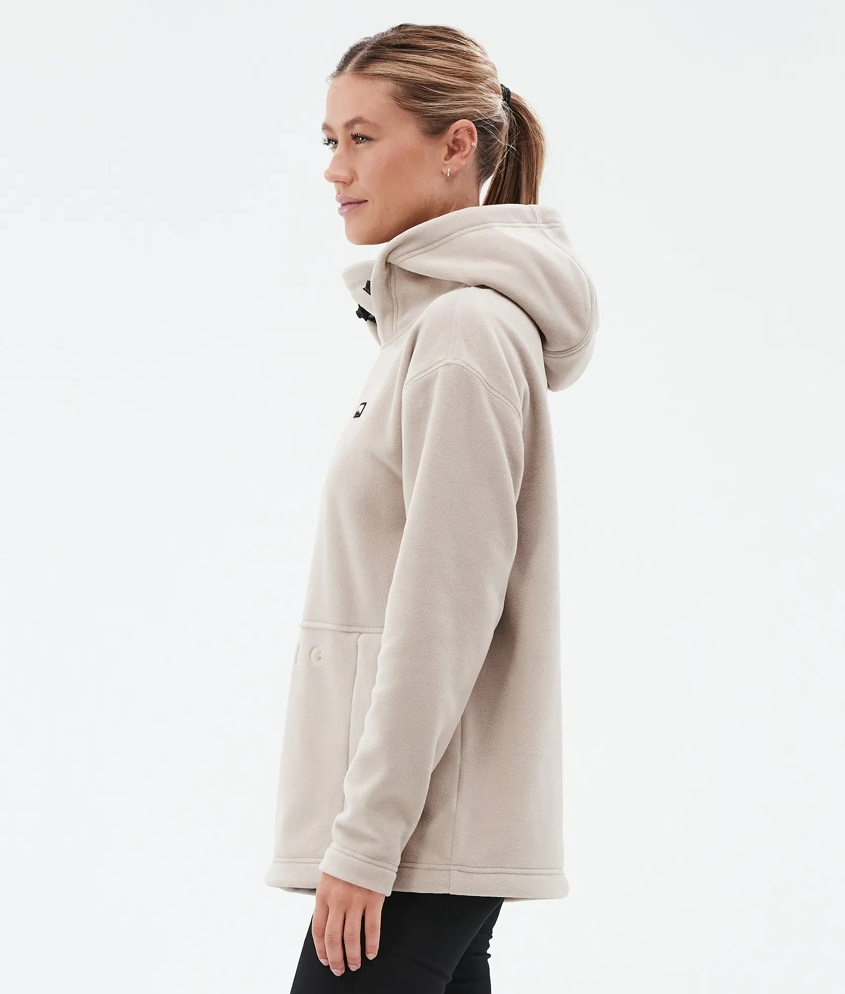 Delta W Fleece Hoodie Women Sand Renewed