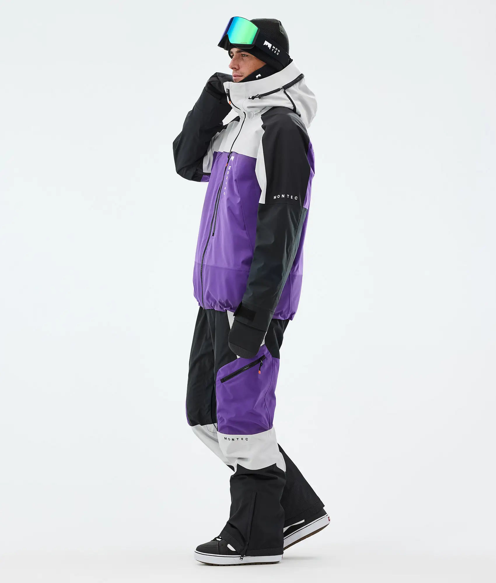 Oracle Snowboard Jacket Men Light Grey/Black/Vivid Purple
