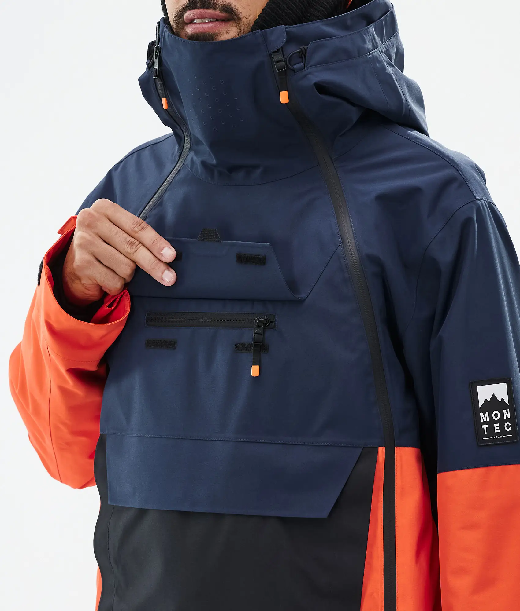 Doom Snowboard Jacket Men Dark Blue/Black/Orange