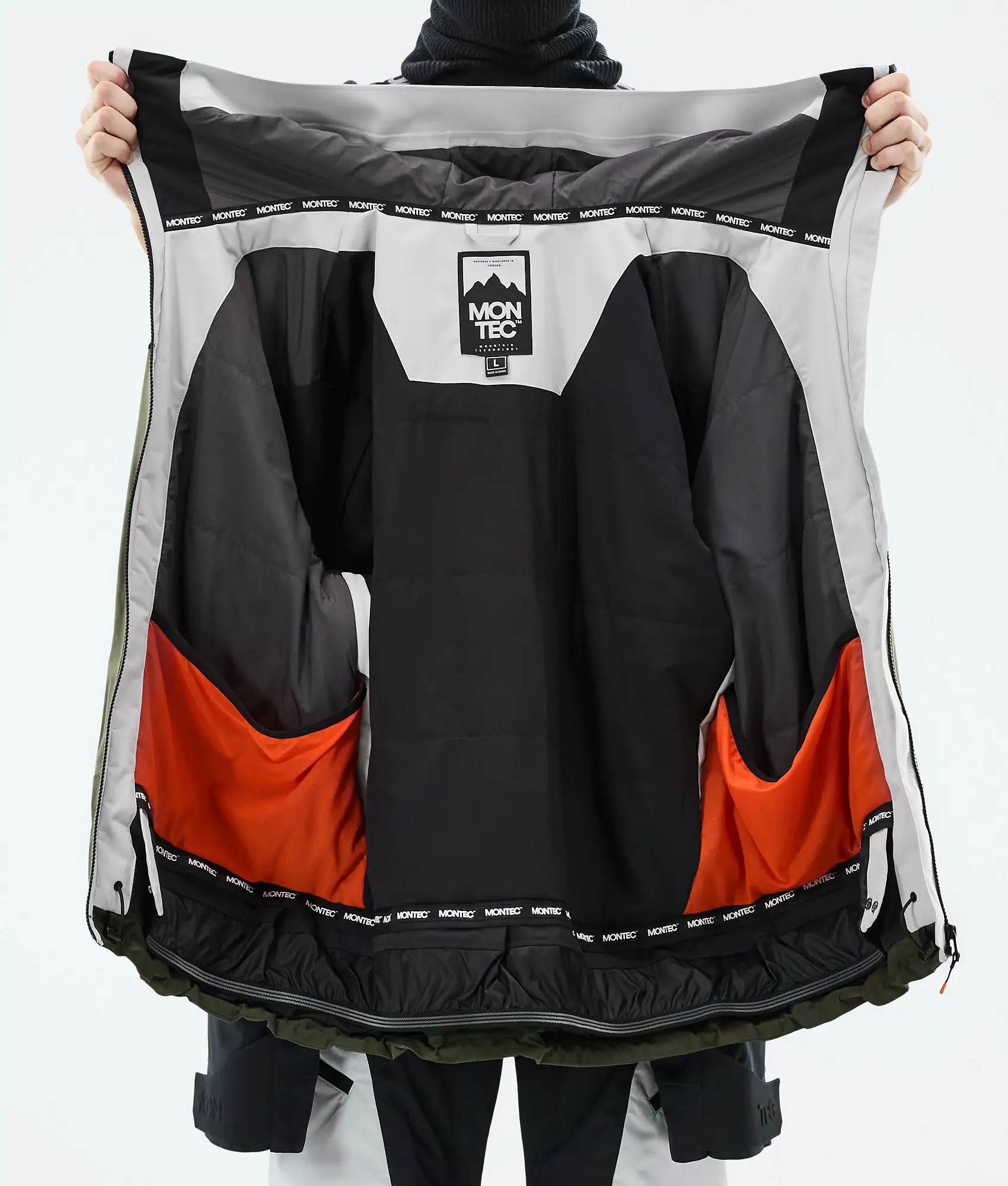 Oracle Ski Jacket Men Light Grey/Black/Olive Green