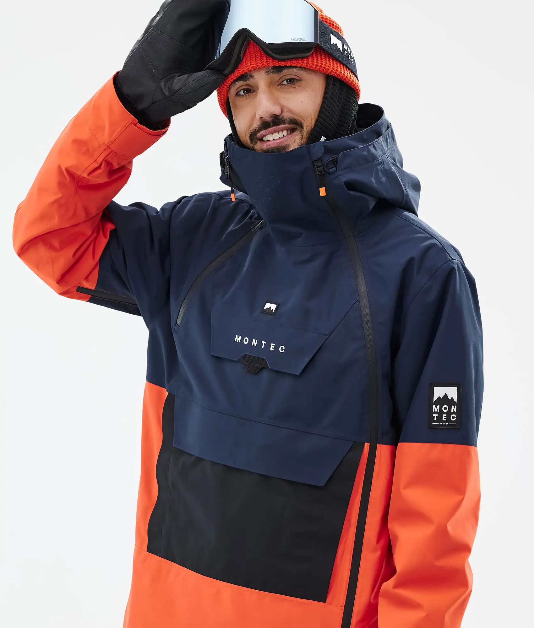 Doom Ski Jacket Men Dark Blue/Black/Orange