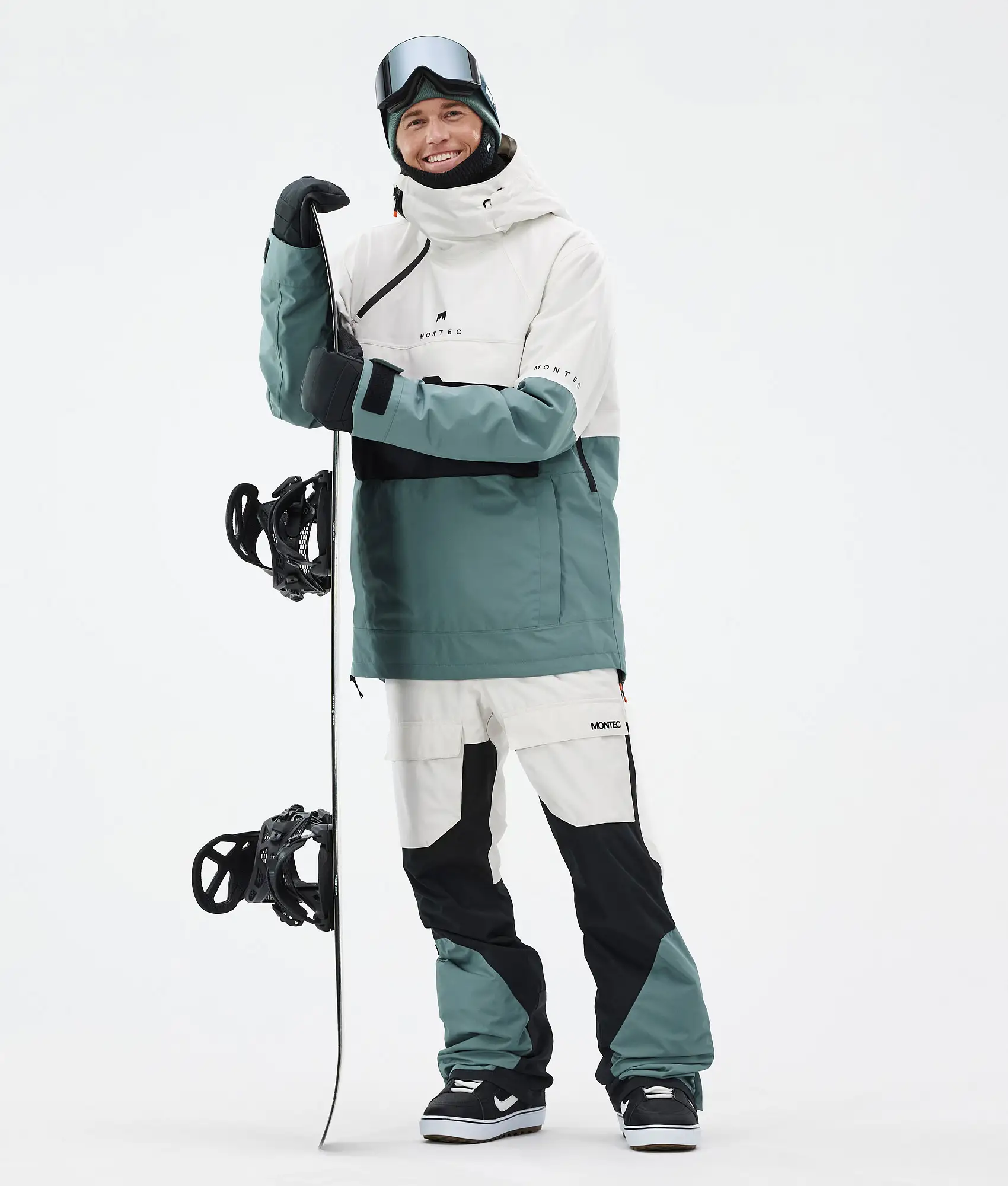 Dune Snowboard Jacket Men Old White/Black/Atlantic
