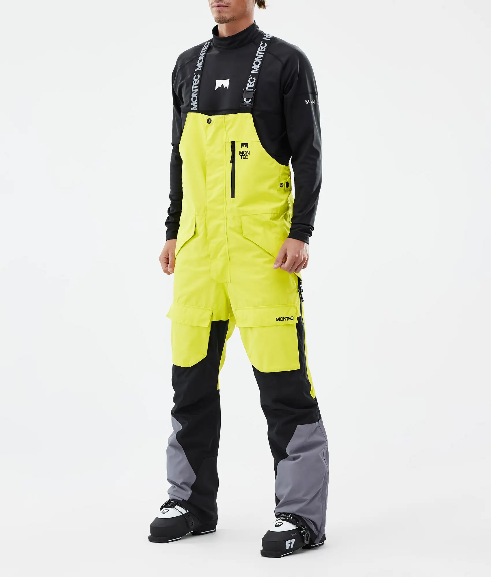 Fawk Ski Pants Men Bright Yellow/Black/Light Pearl