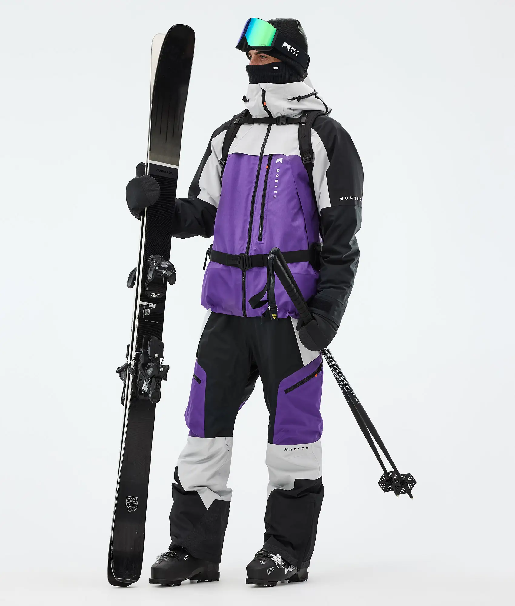 Oracle/Dozer Ski Outfit Men Light Grey/Black/Vivid Purple