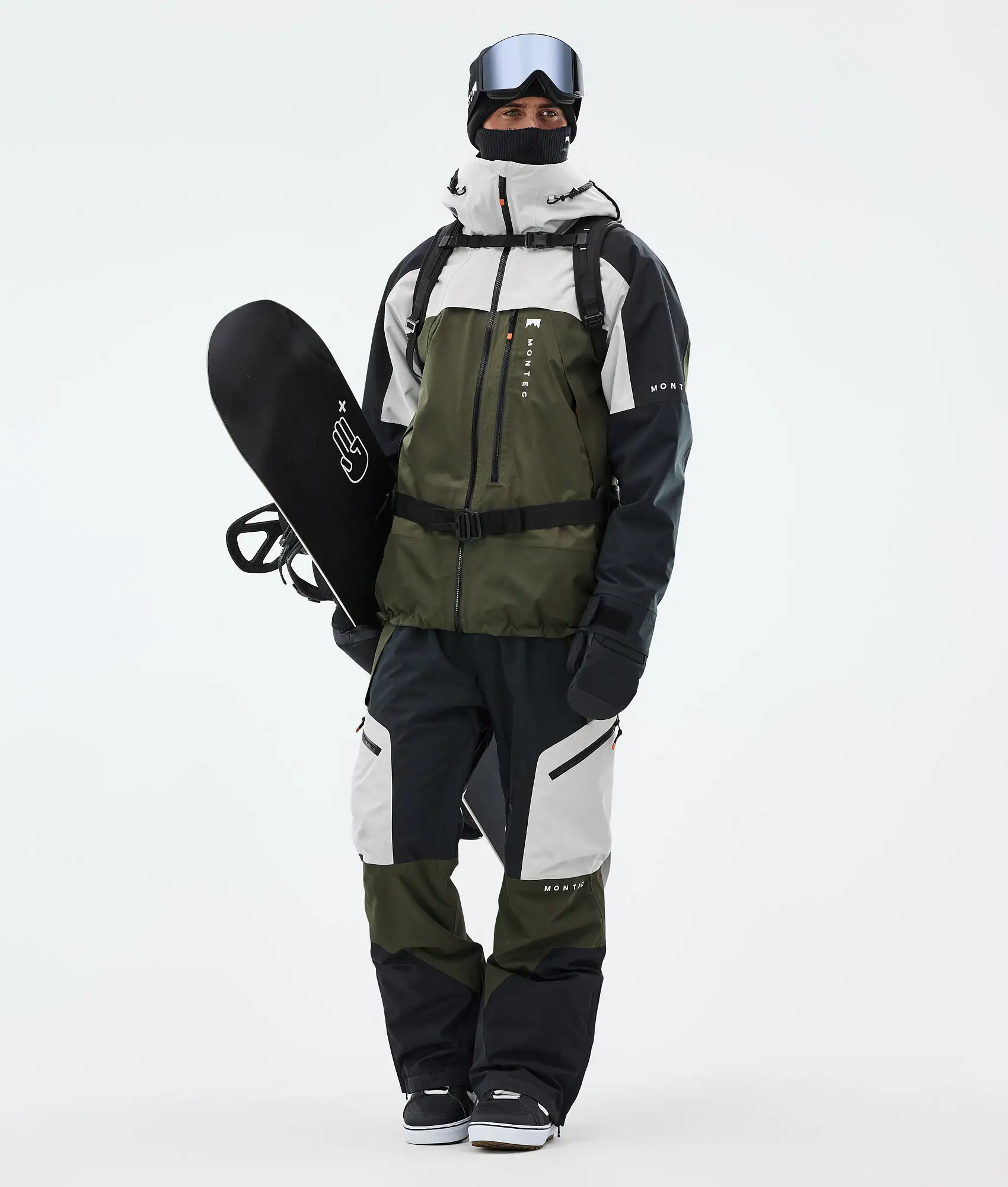 Oracle Snowboard Jacket Men Light Grey/Black/Olive Green