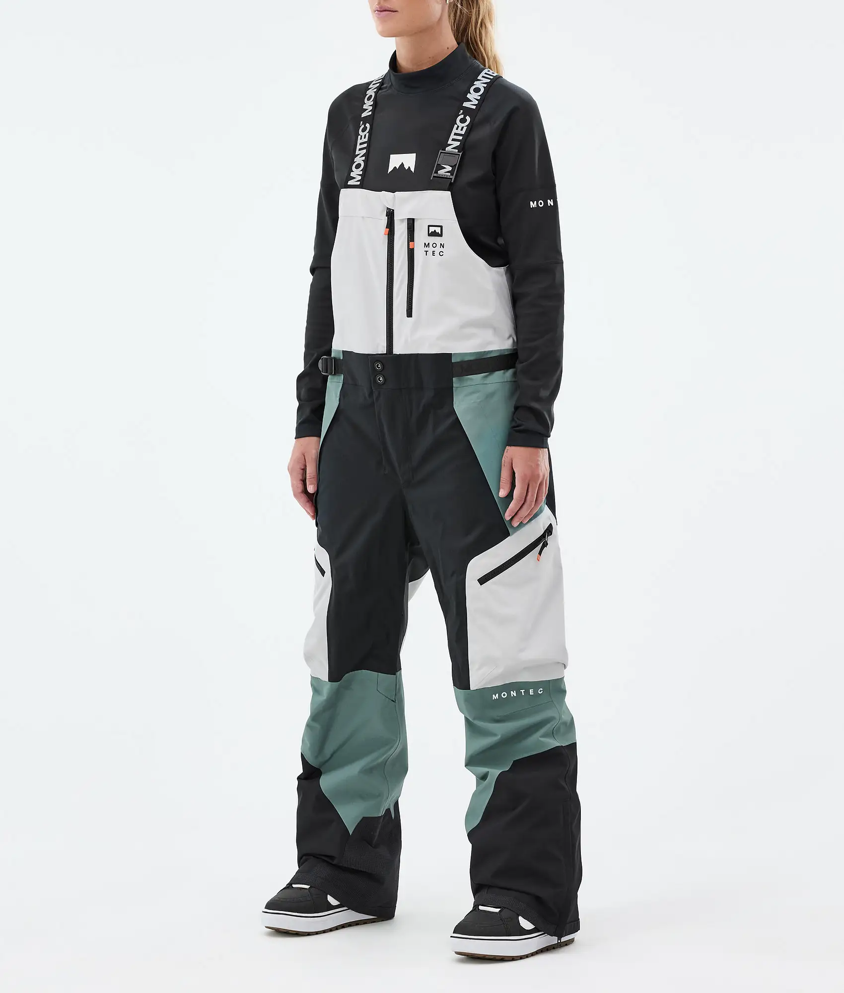 Dozer W Snowboard Pants Women Light Grey/Black/Atlantic