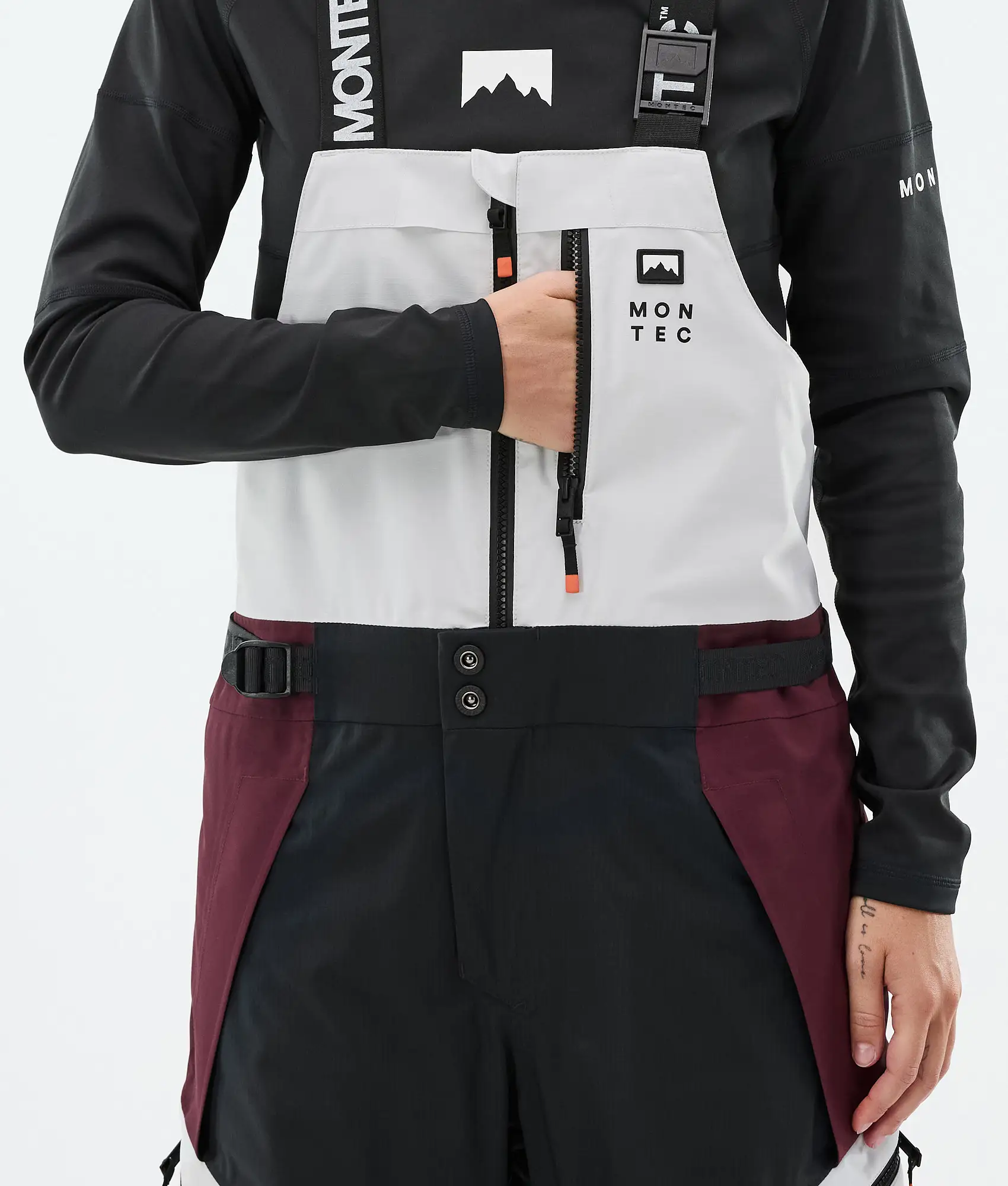 Dozer W Ski Pants Women Light Grey/Black/Burgundy
