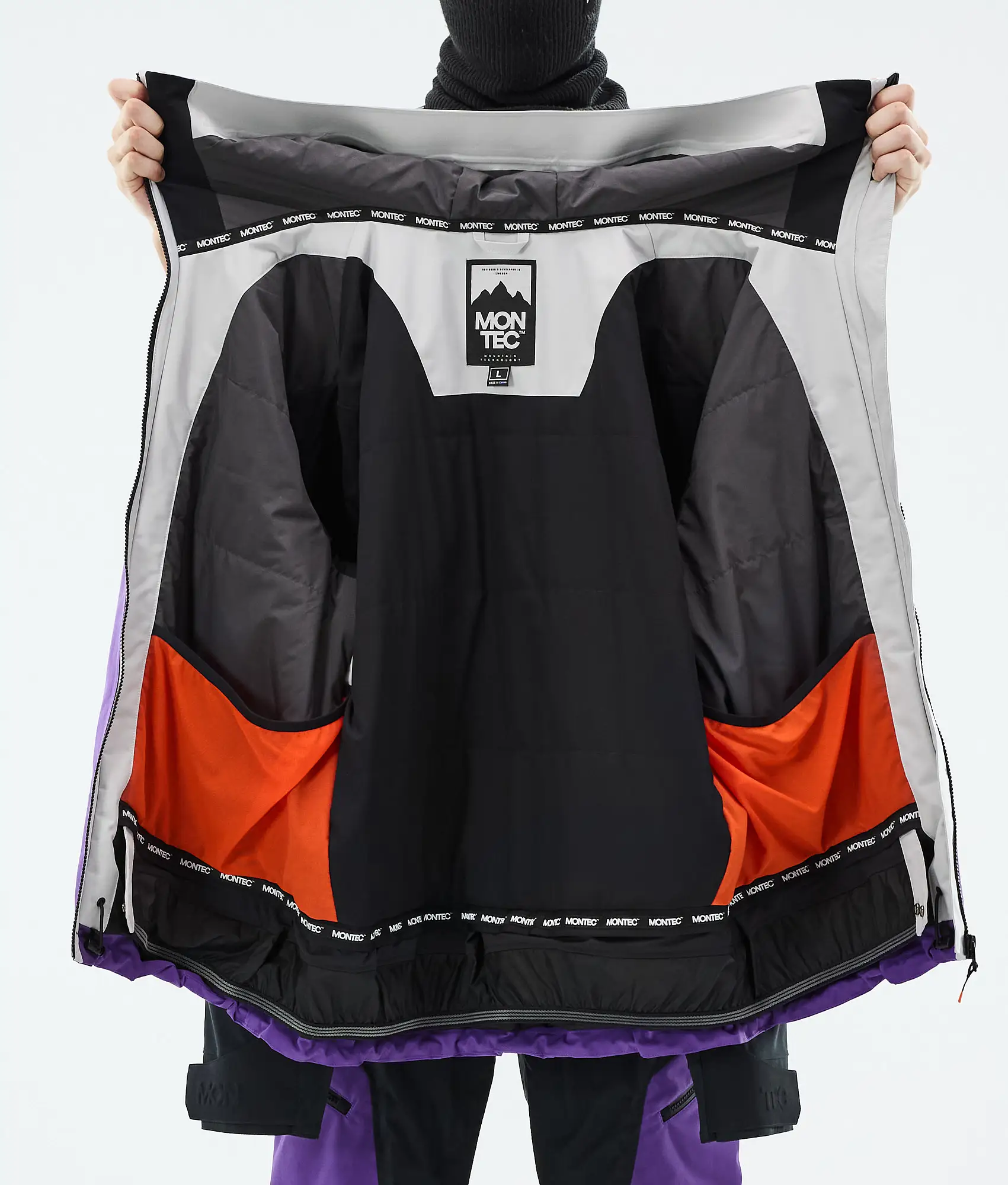 Oracle Snowboard Jacket Men Light Grey/Black/Vivid Purple