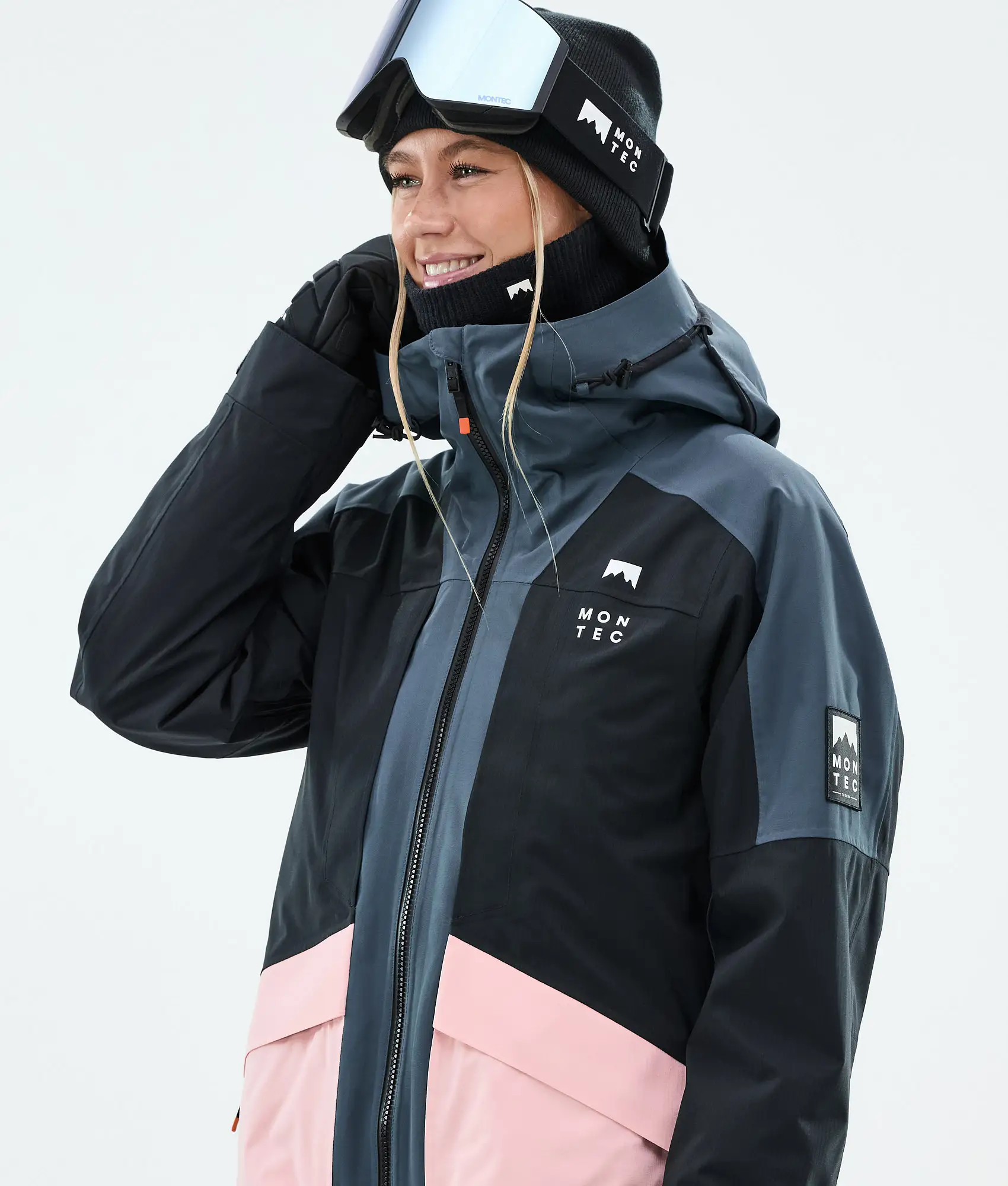 Morpheus W Snowboard Jacket Women Metal Blue/Black/Soft Pink