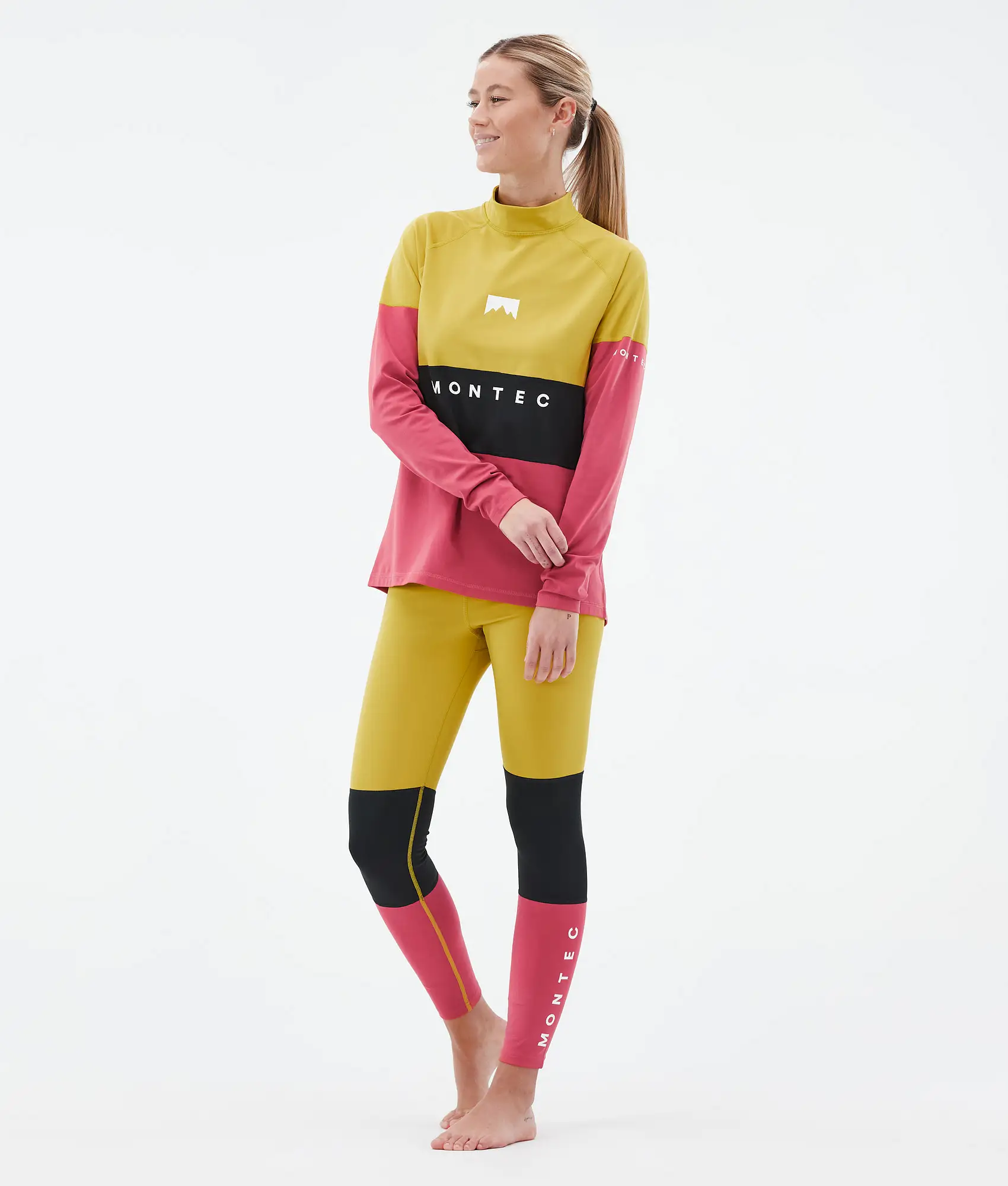 Alpha W Base Layer Pant Women Yellow/Black/Light Red