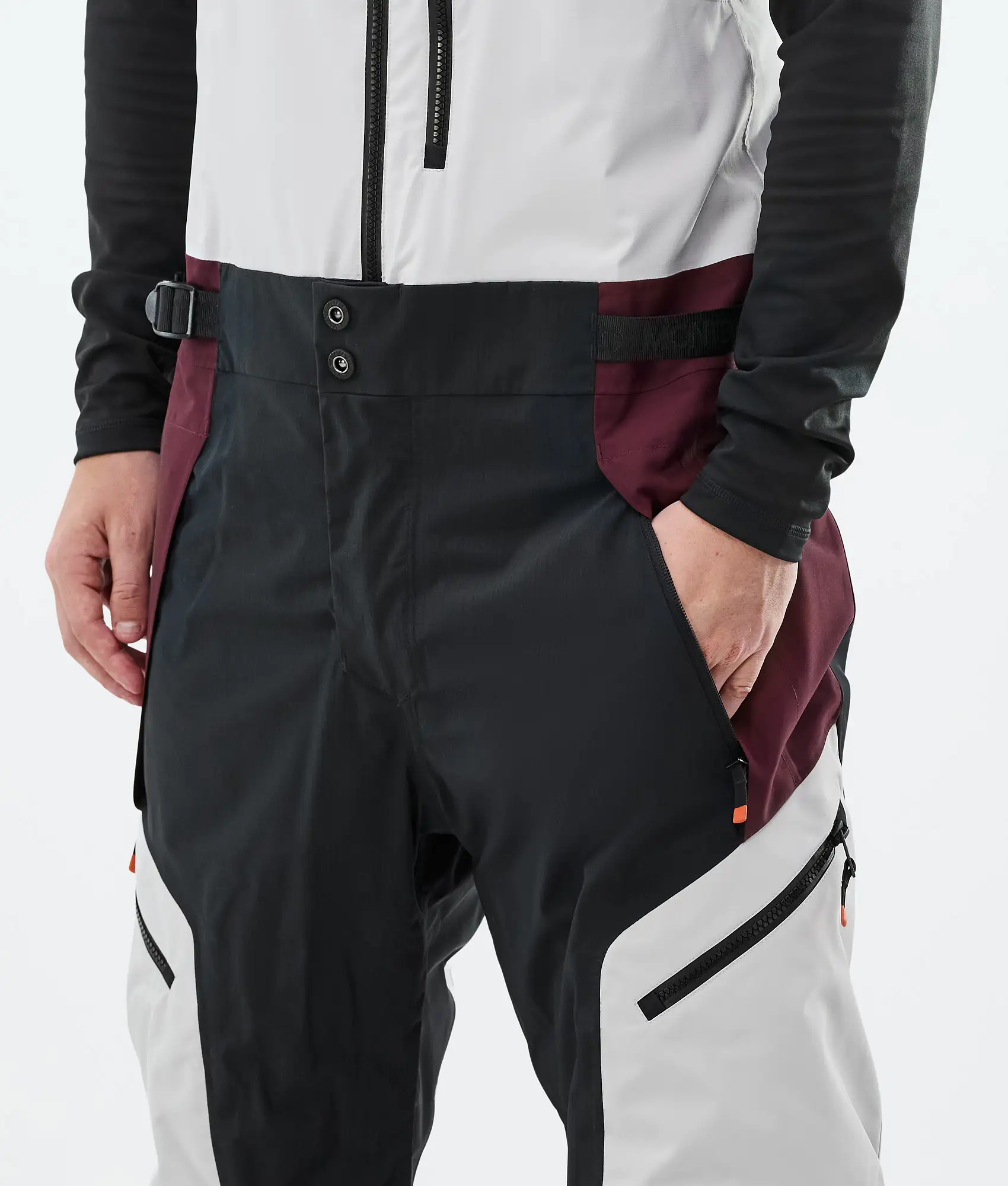 Dozer Ski Pants Men Light Grey/Black/Burgundy