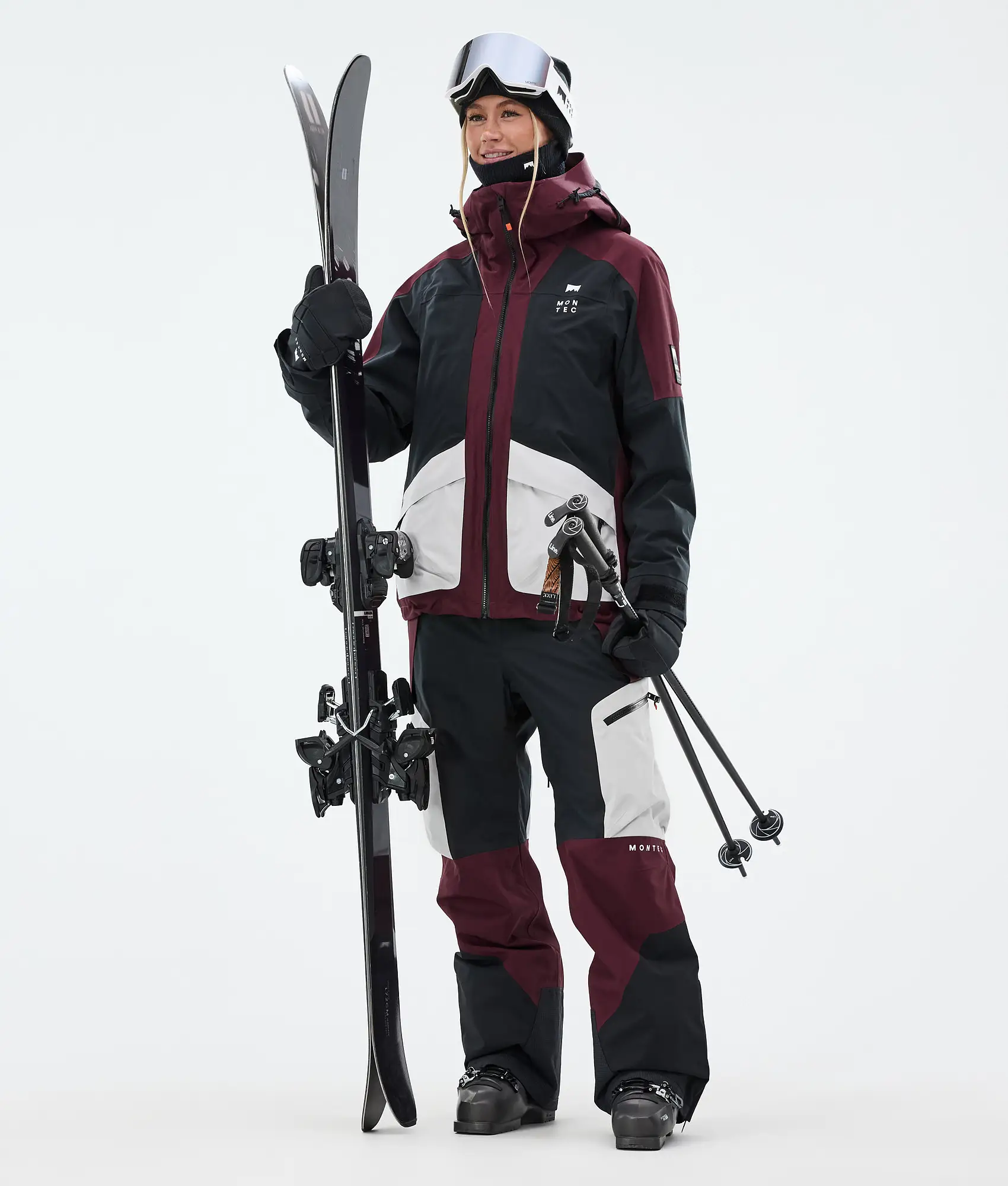 Morpheus W Ski Jacket Women Burgundy/Black/Light Grey