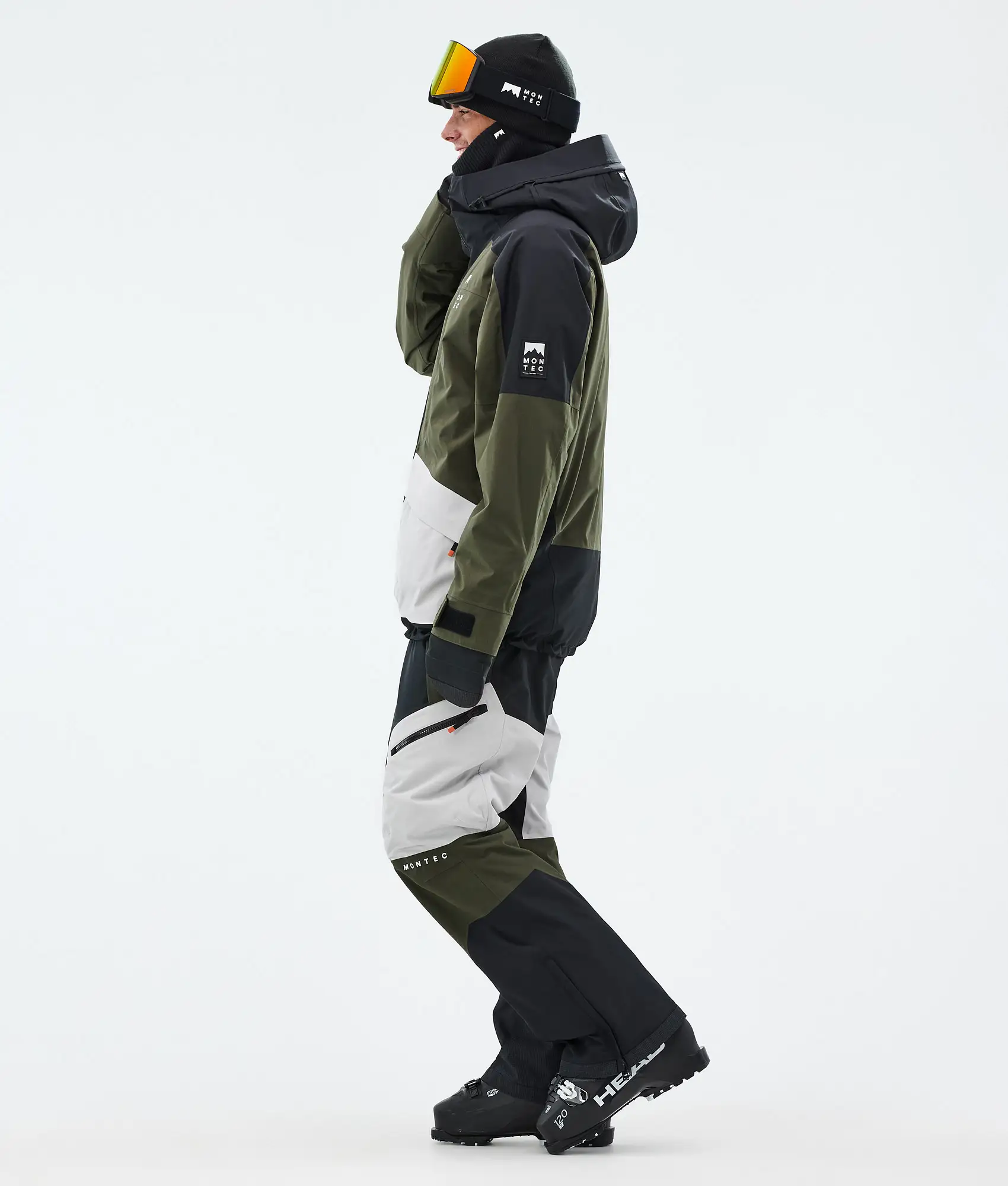 Morpheus Ski Jacket Men Black/Olive Green/Light Grey