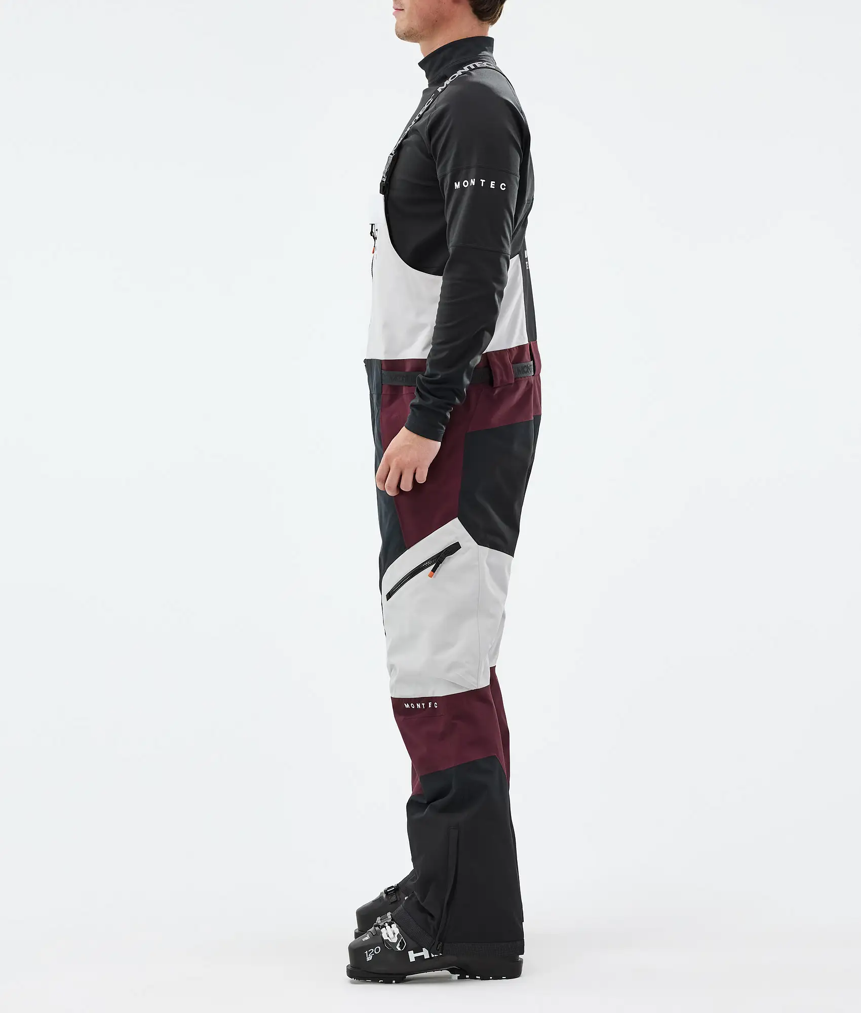 Dozer Ski Pants Men Light Grey/Black/Burgundy