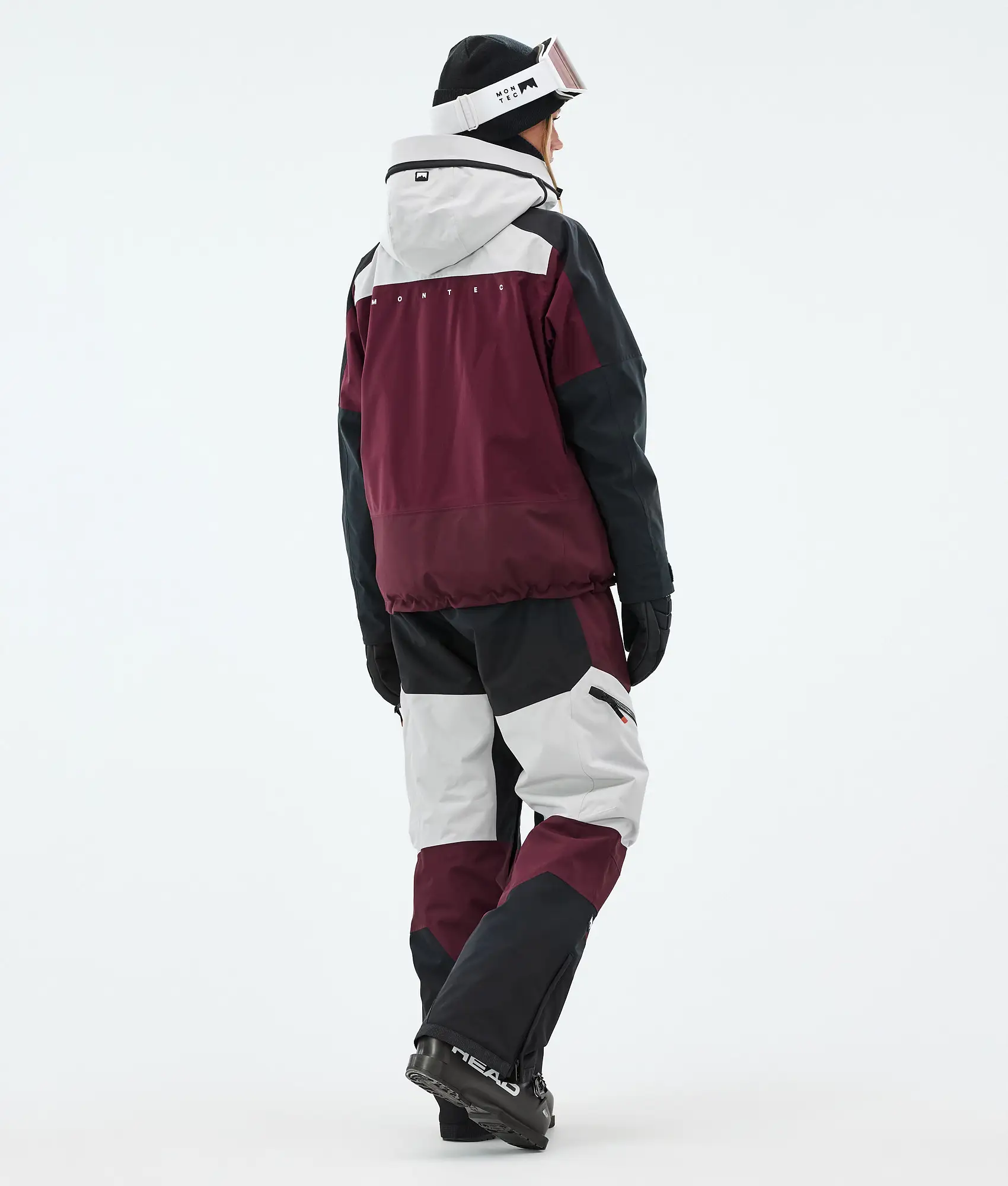 Oracle W Ski Jacket Women Light Grey/Black/Burgundy