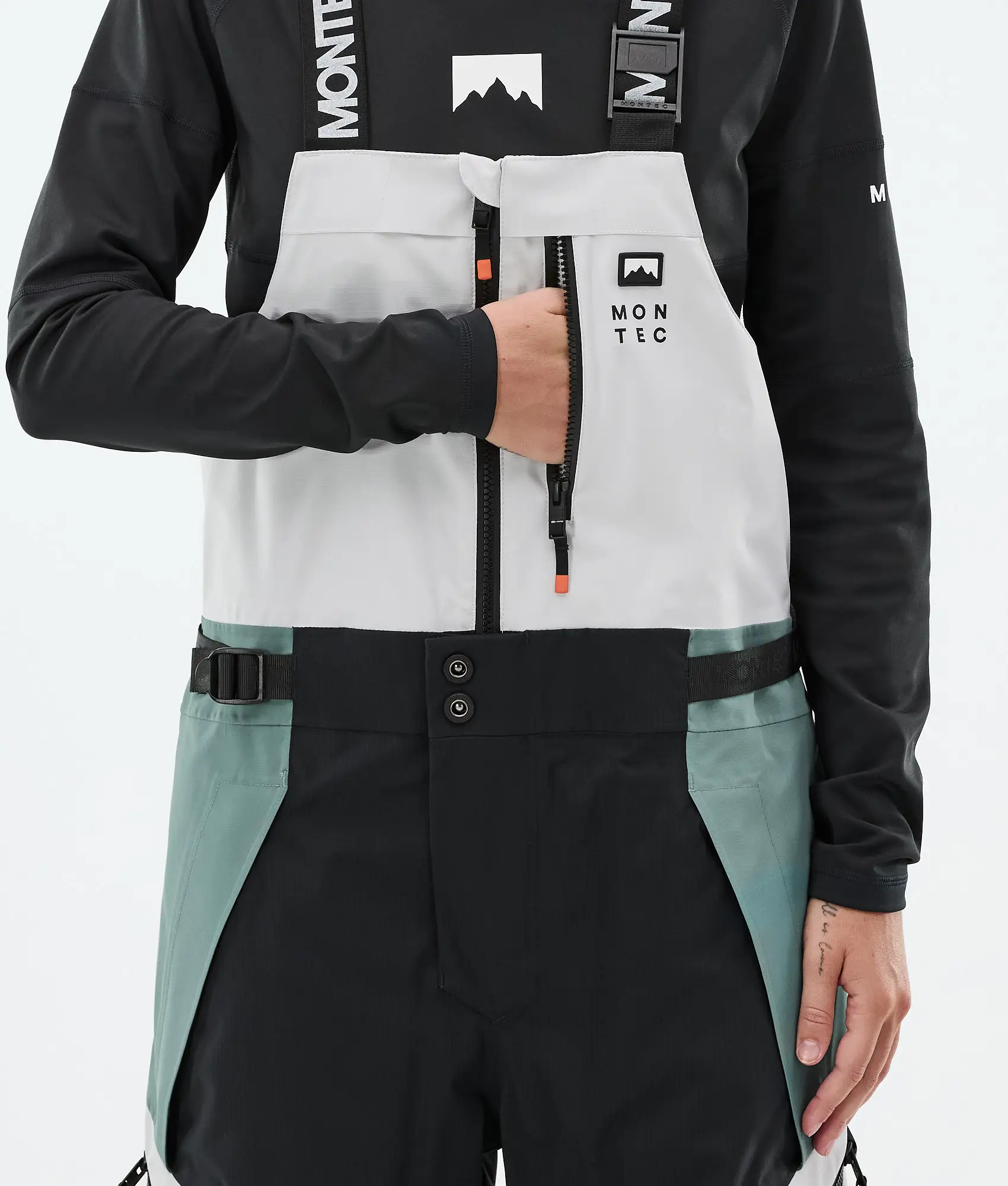 Dozer W Ski Pants Women Light Grey/Black/Atlantic