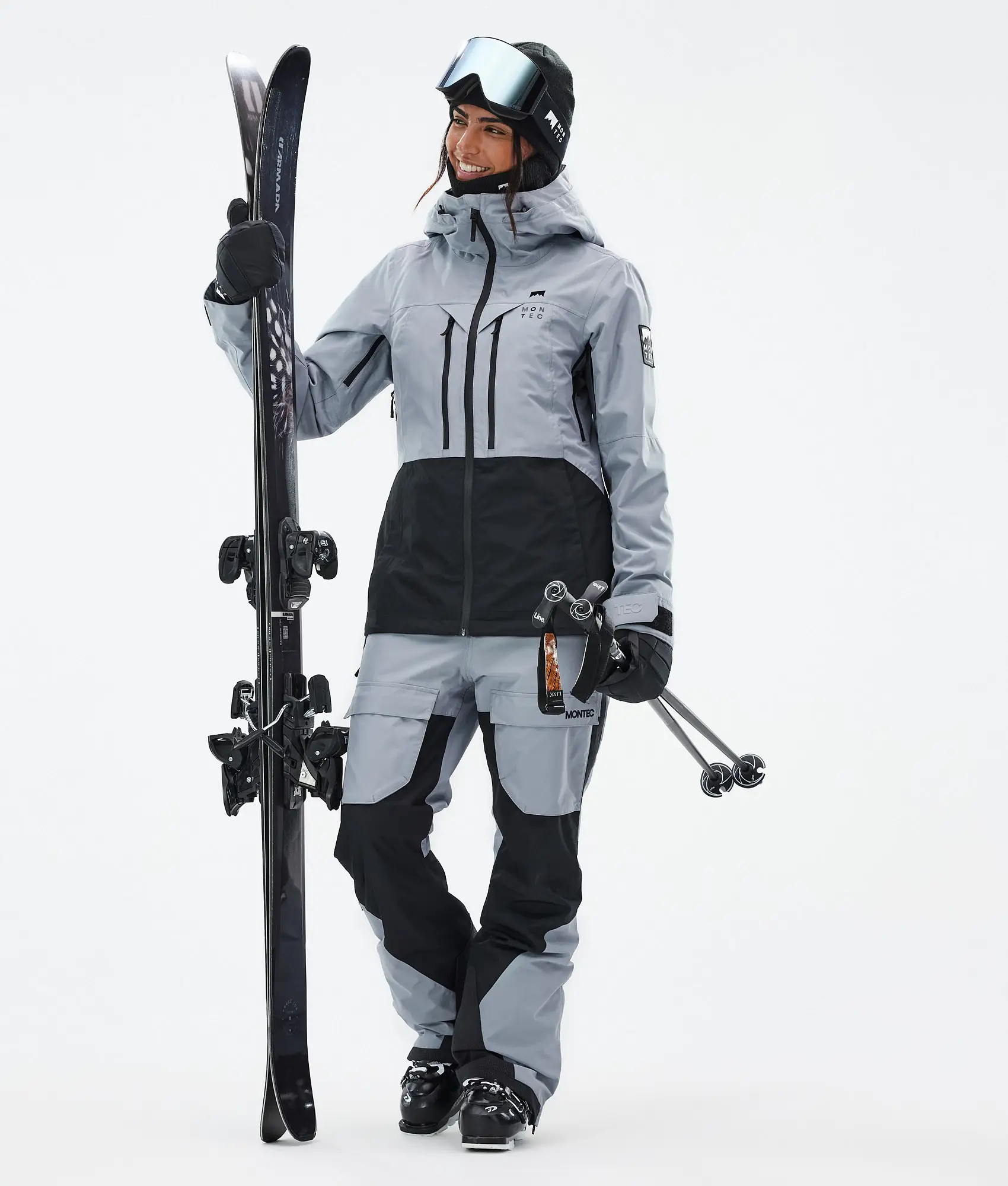 Moss W/Fawk W Ski Outfit Women Soft Blue/Black