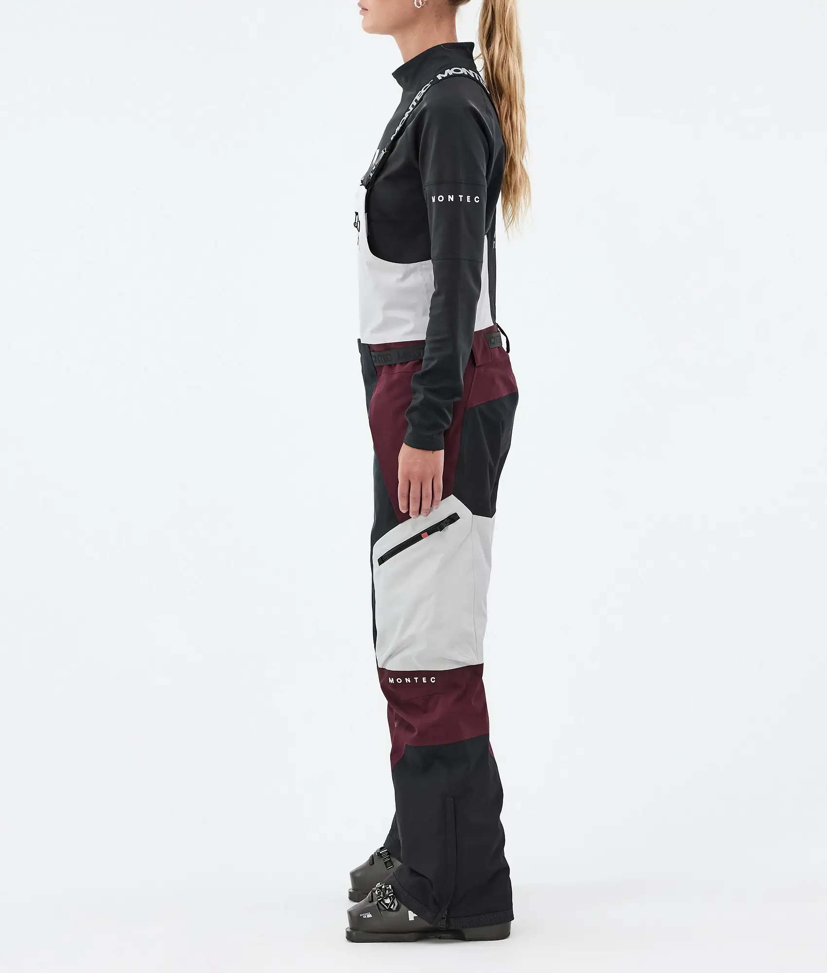 Dozer W Ski Pants Women Light Grey/Black/Burgundy