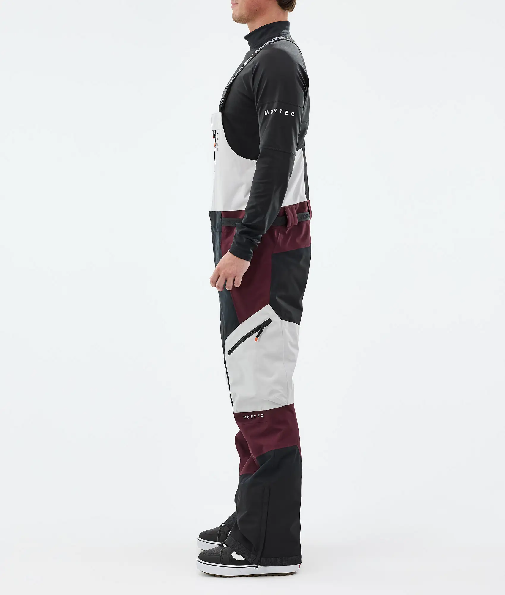 Dozer Snowboard Pants Men Light Grey/Black/Burgundy