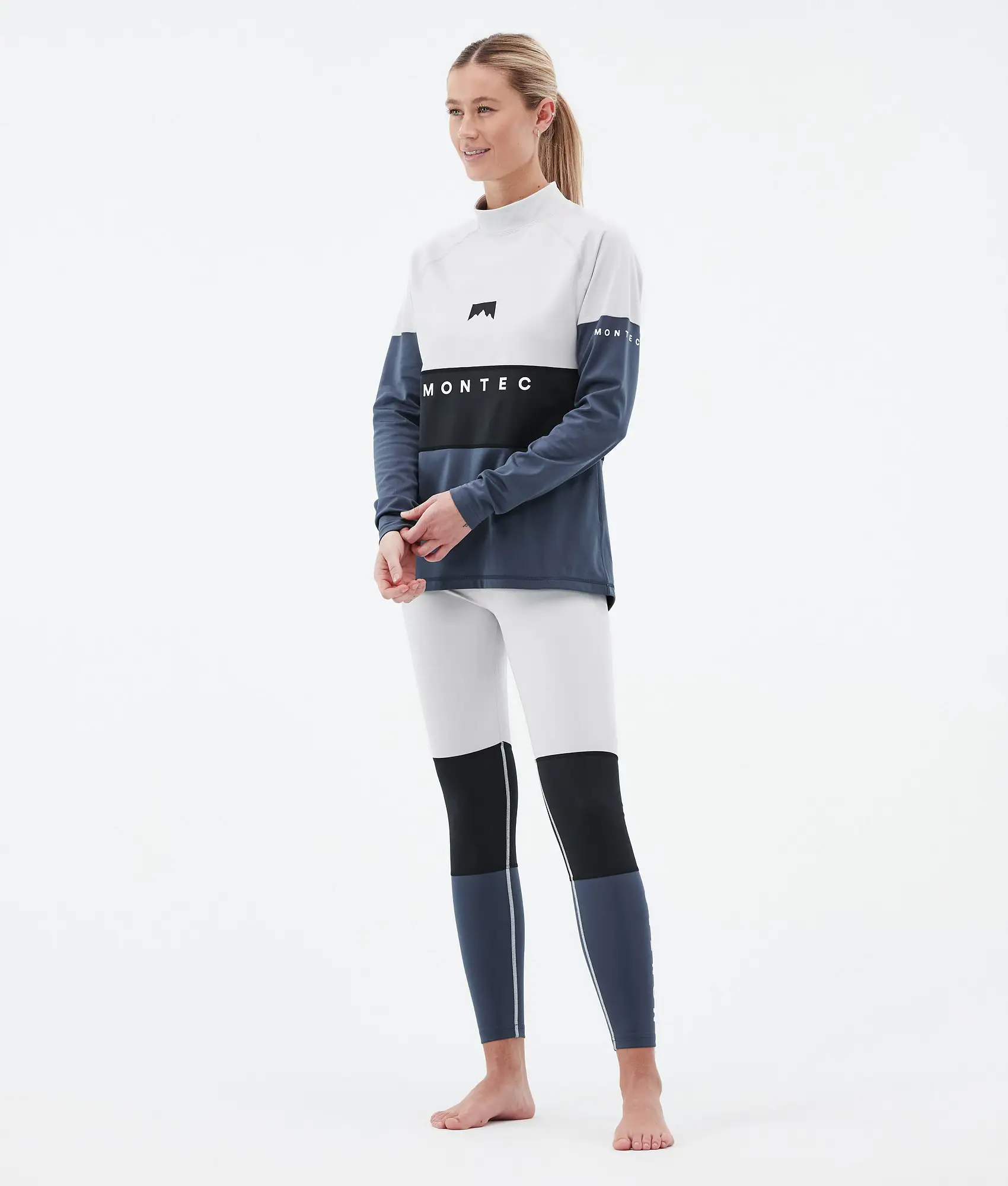 Alpha W Base Layer Pant Women Light Grey/Black/Metal Blue