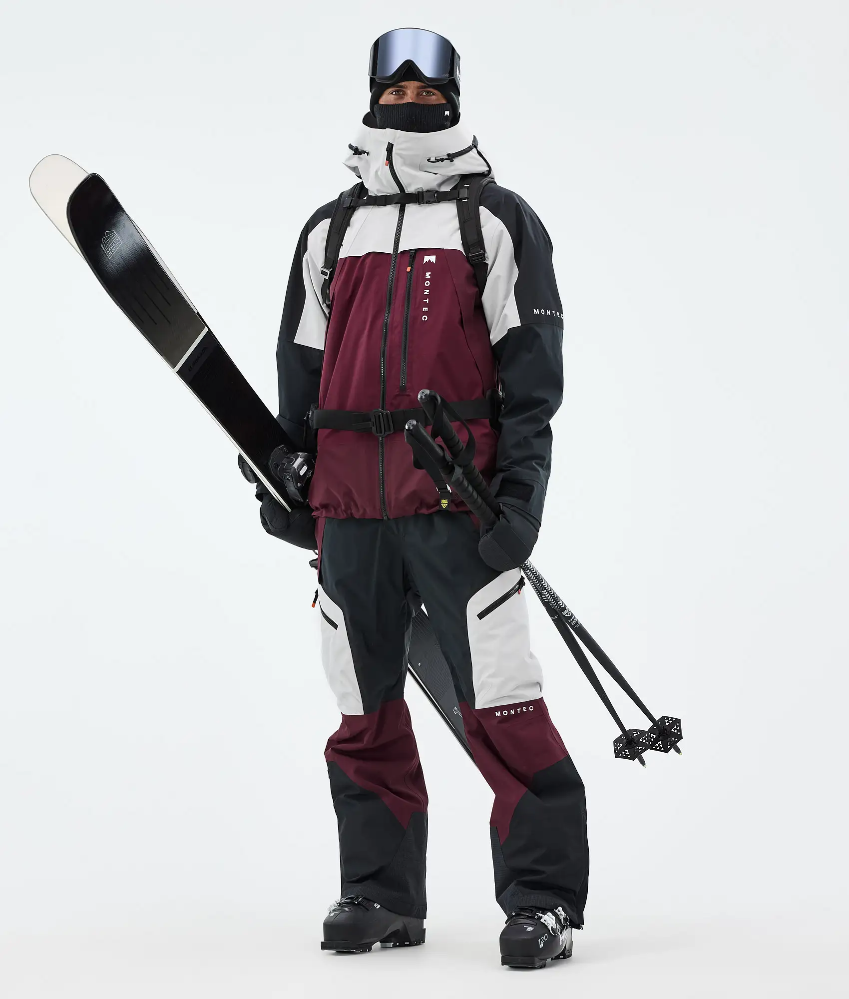 Oracle Ski Jacket Men Light Grey/Black/Burgundy