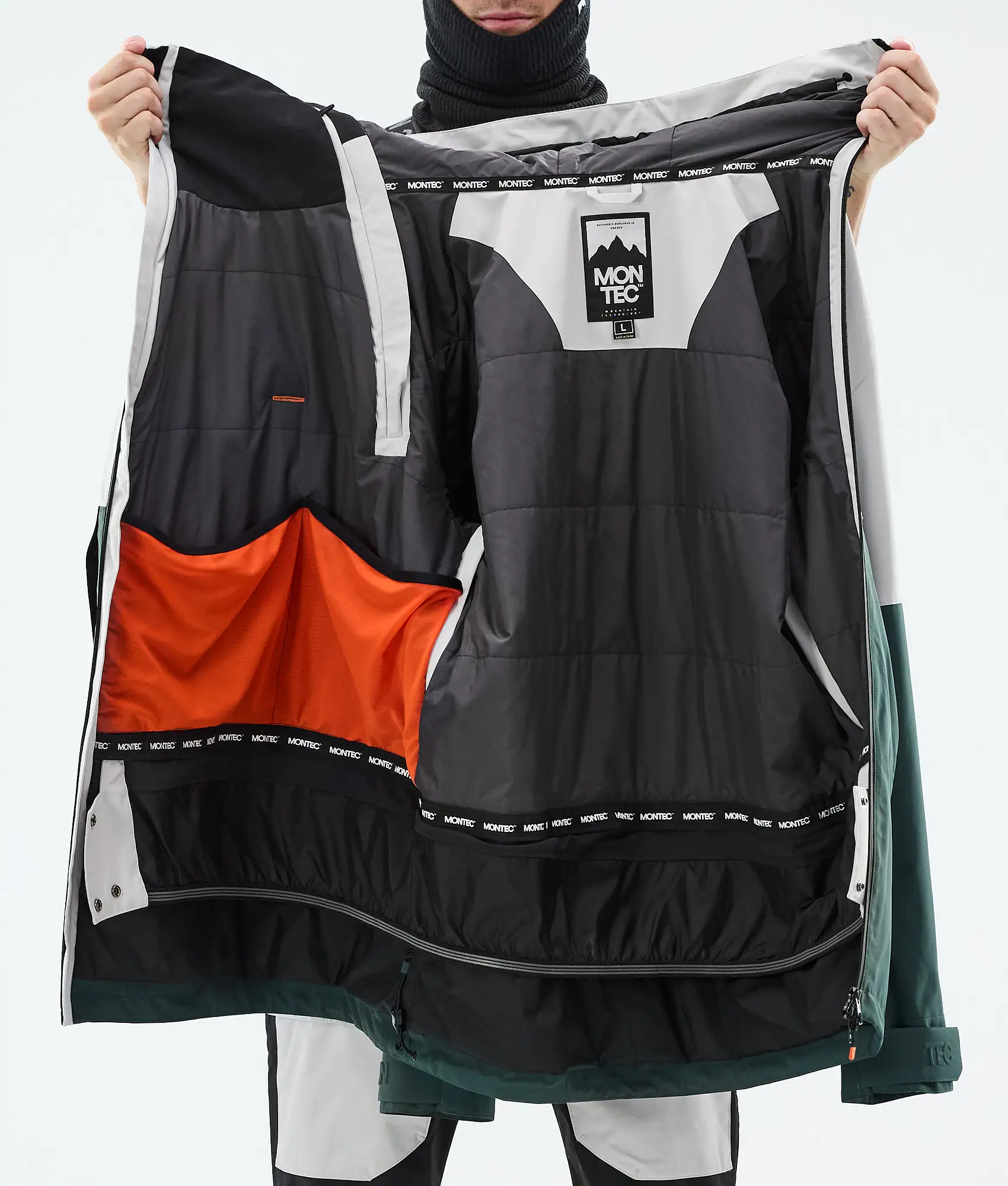 Doom Snowboard Jacket Men Light Grey/Black/Dark Atlantic