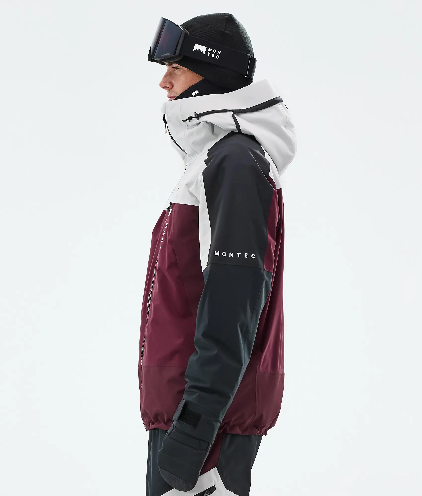 Oracle Ski Jacket Men Light Grey/Black/Burgundy
