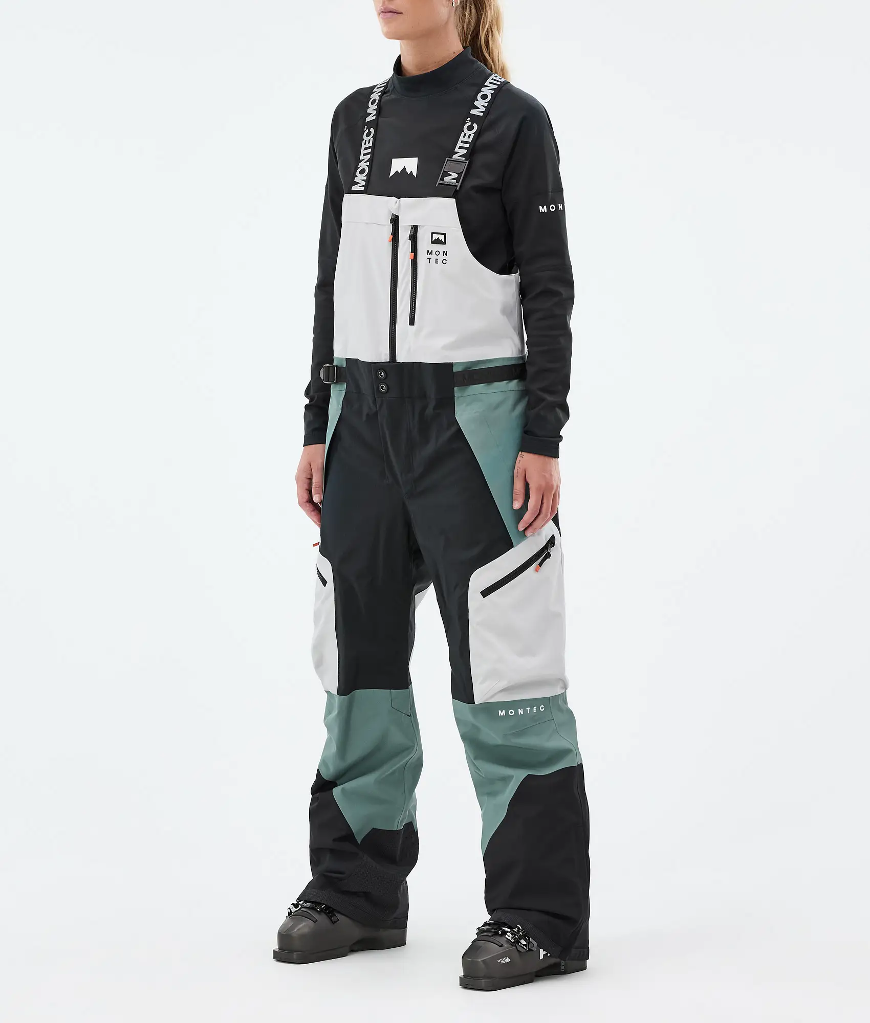 Dozer W Ski Pants Women Light Grey/Black/Atlantic
