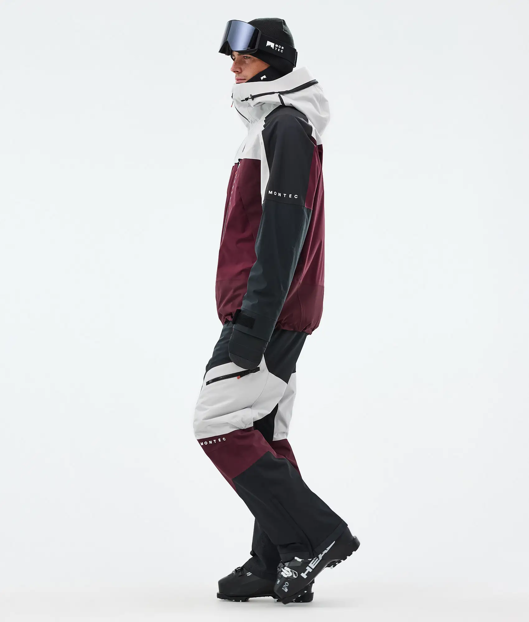 Oracle Ski Jacket Men Light Grey/Black/Burgundy