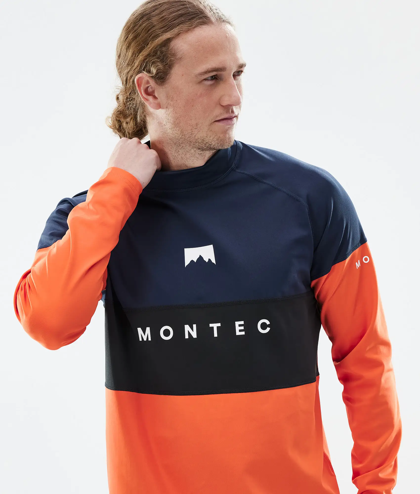 Alpha Base Layer Top Men Dark Blue/Black/Orange