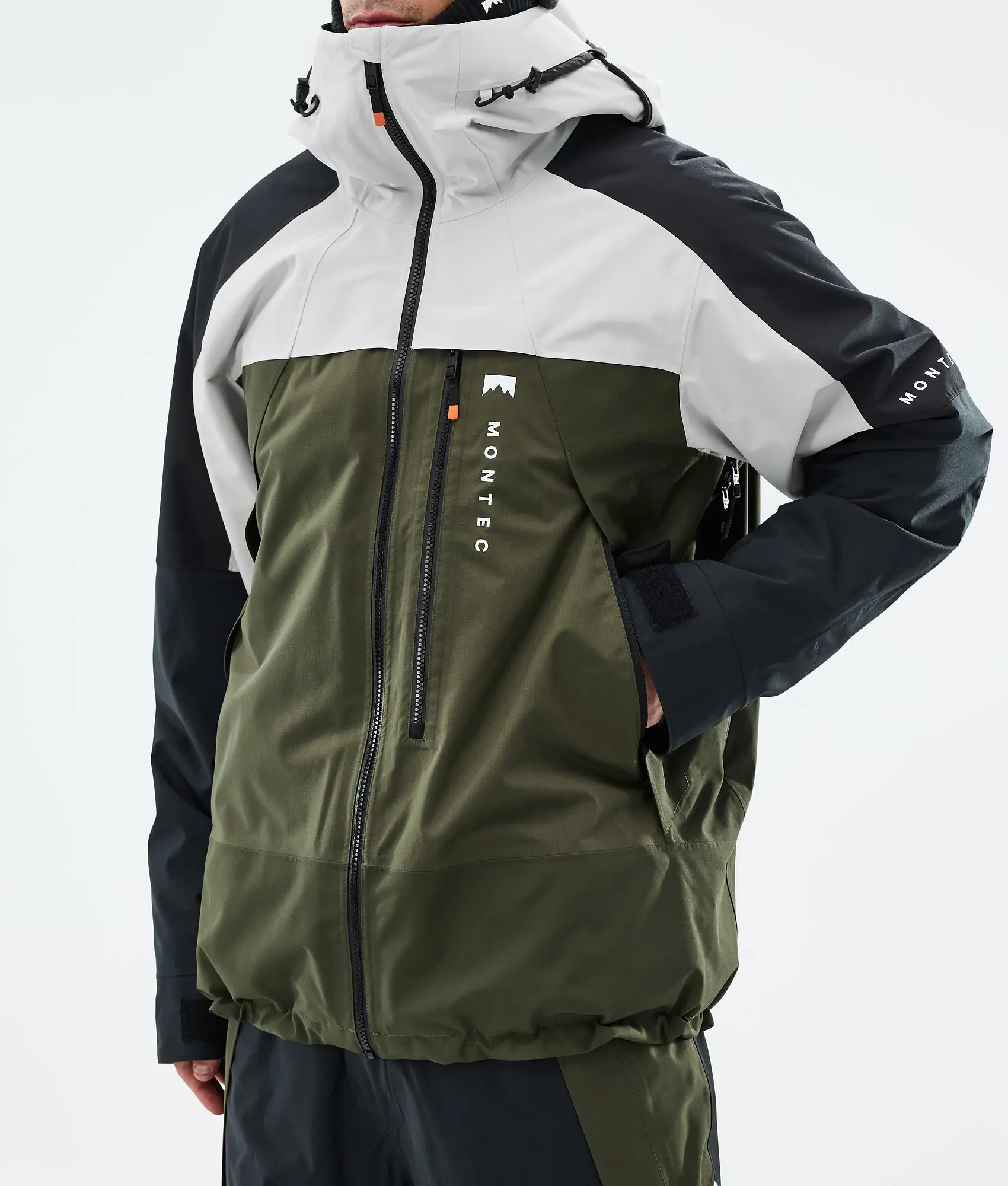 Oracle Ski Jacket Men Light Grey/Black/Olive Green