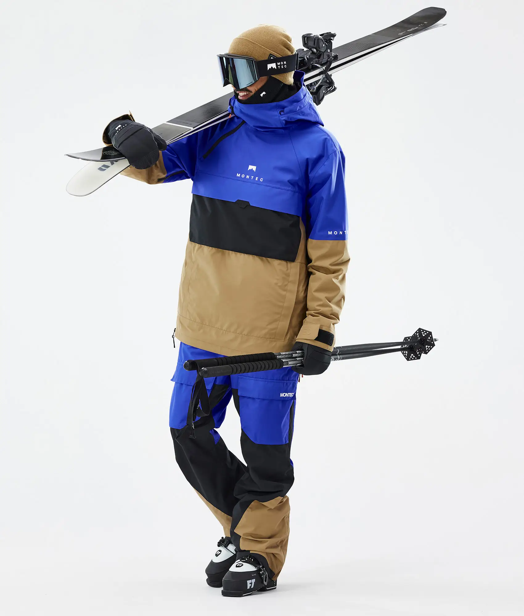 Dune Ski Jacket Men Cobalt Blue/Back/Gold