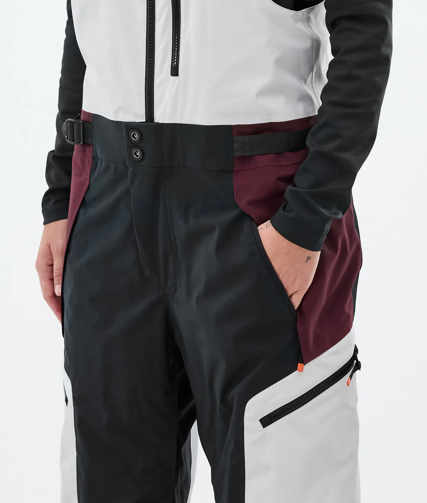 Dozer W Snowboard Pants Women Light Grey/Black/Burgundy
