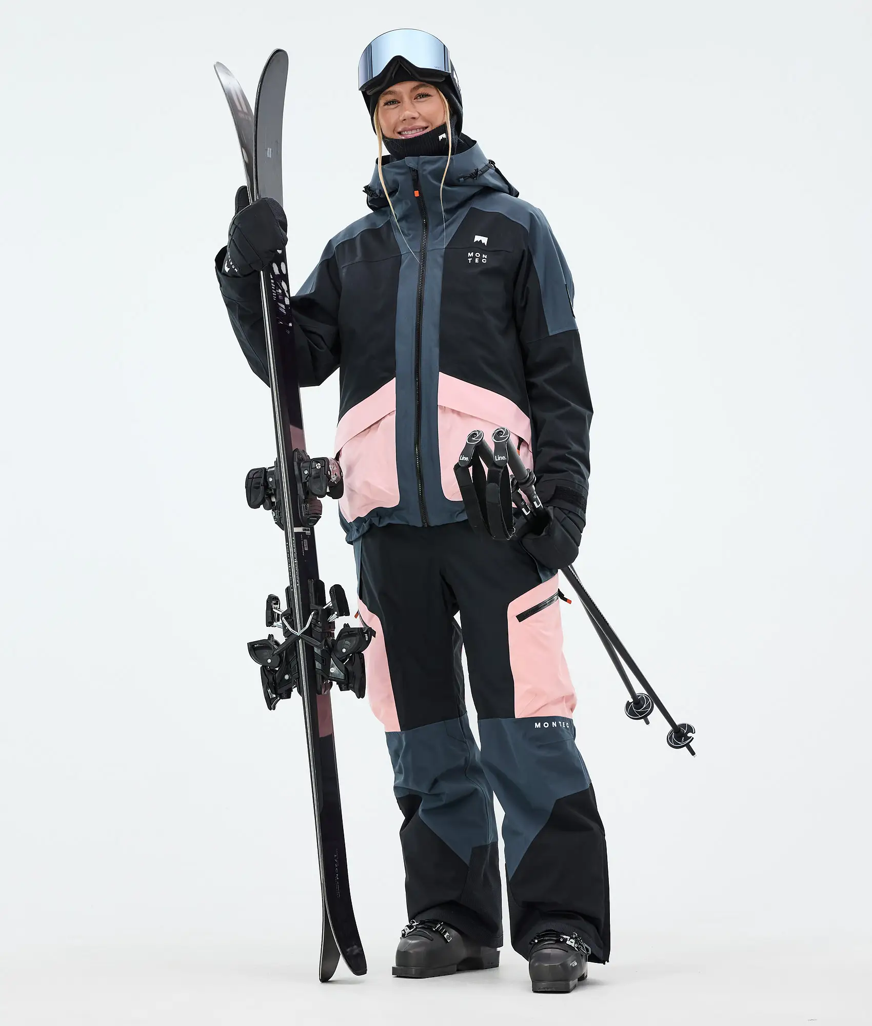 Morpheus W/Dozer W Ski Outfit Women Metal Blue/Black/Soft Pink