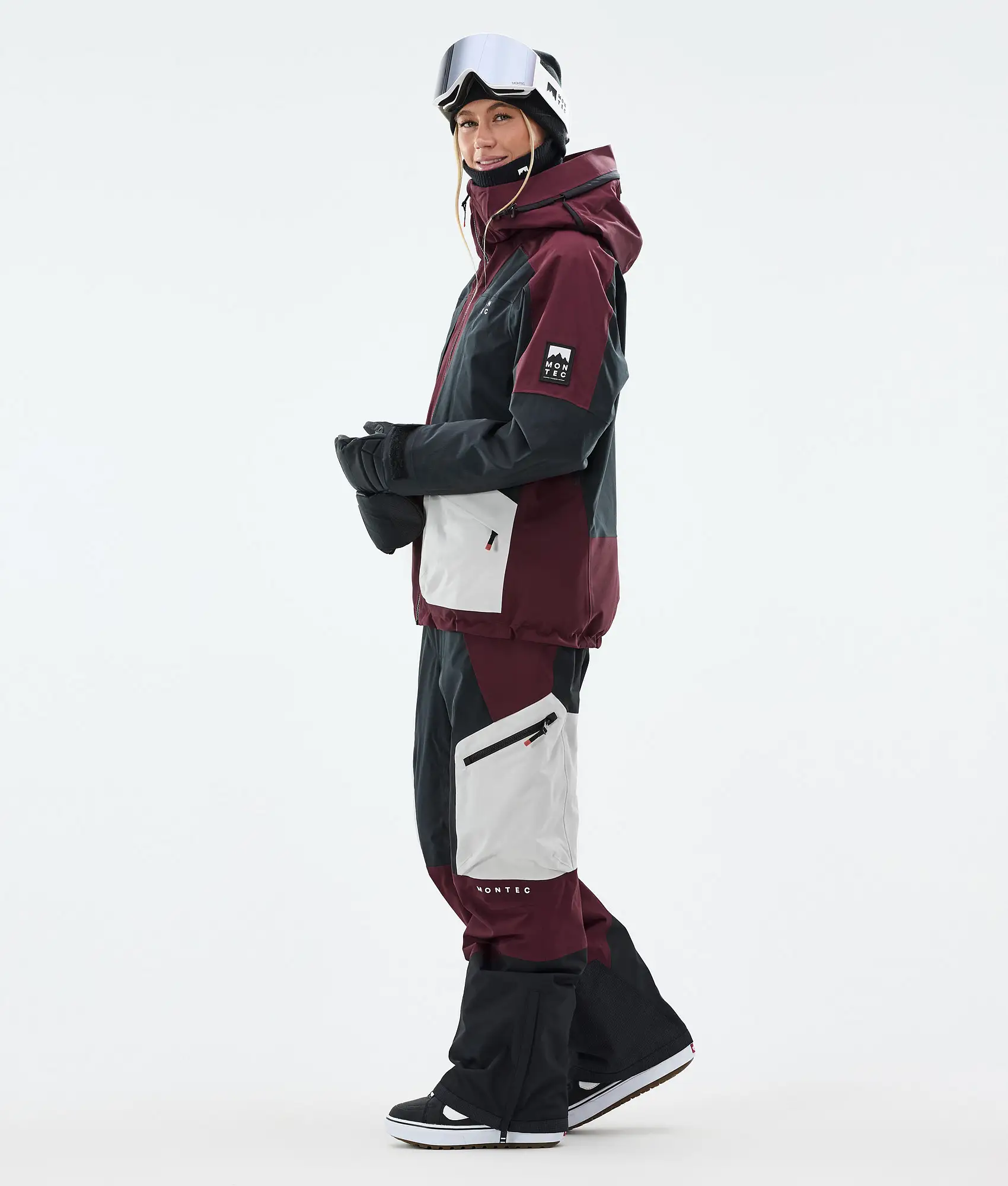 Morpheus W Snowboard Jacket Women Burgundy/Black/Light Grey