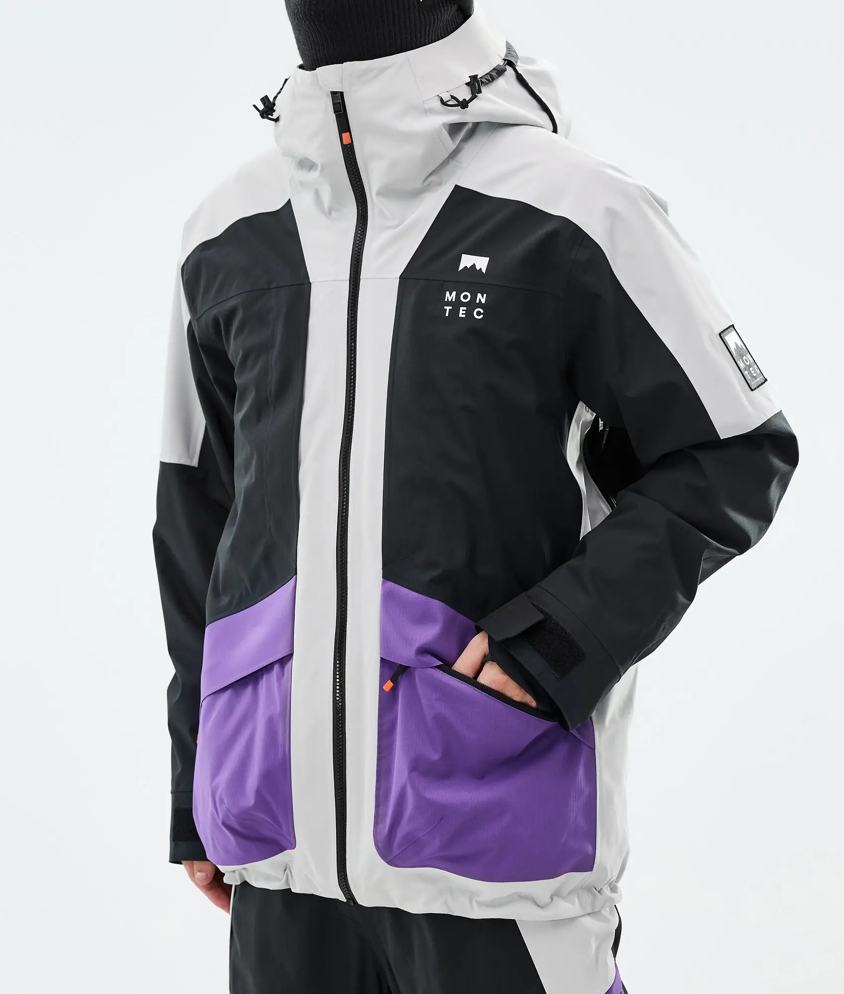 Morpheus Snowboard Jacket Men Light Grey/Black/Vivid Purple