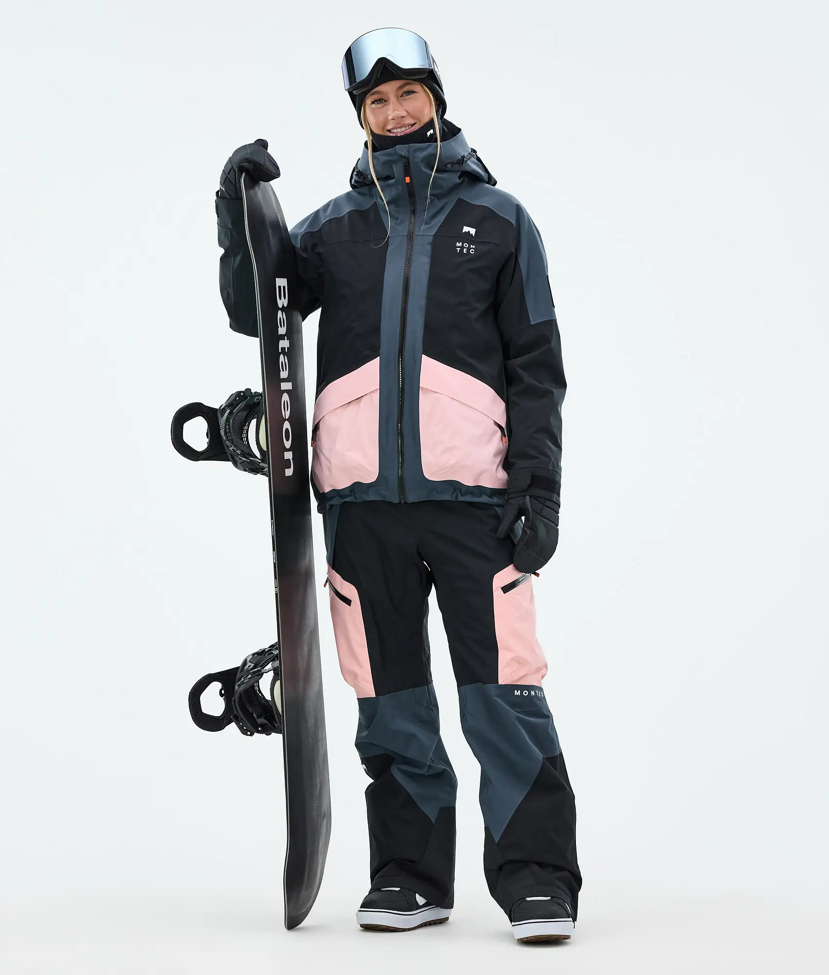 Morpheus W Snowboard Jacket Women Metal Blue/Black/Soft Pink