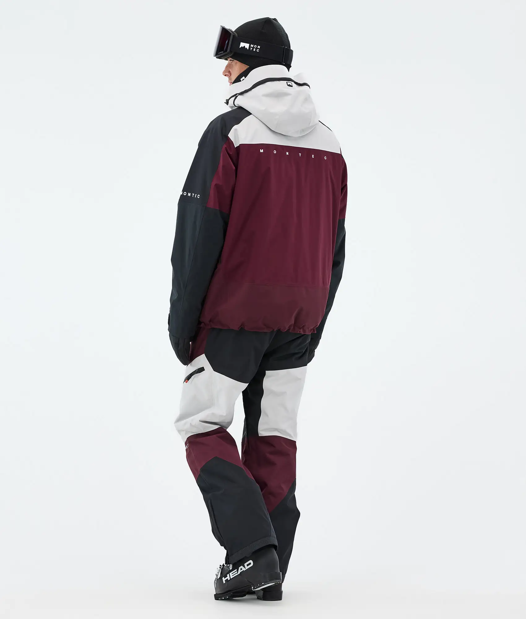 Oracle Ski Jacket Men Light Grey/Black/Burgundy