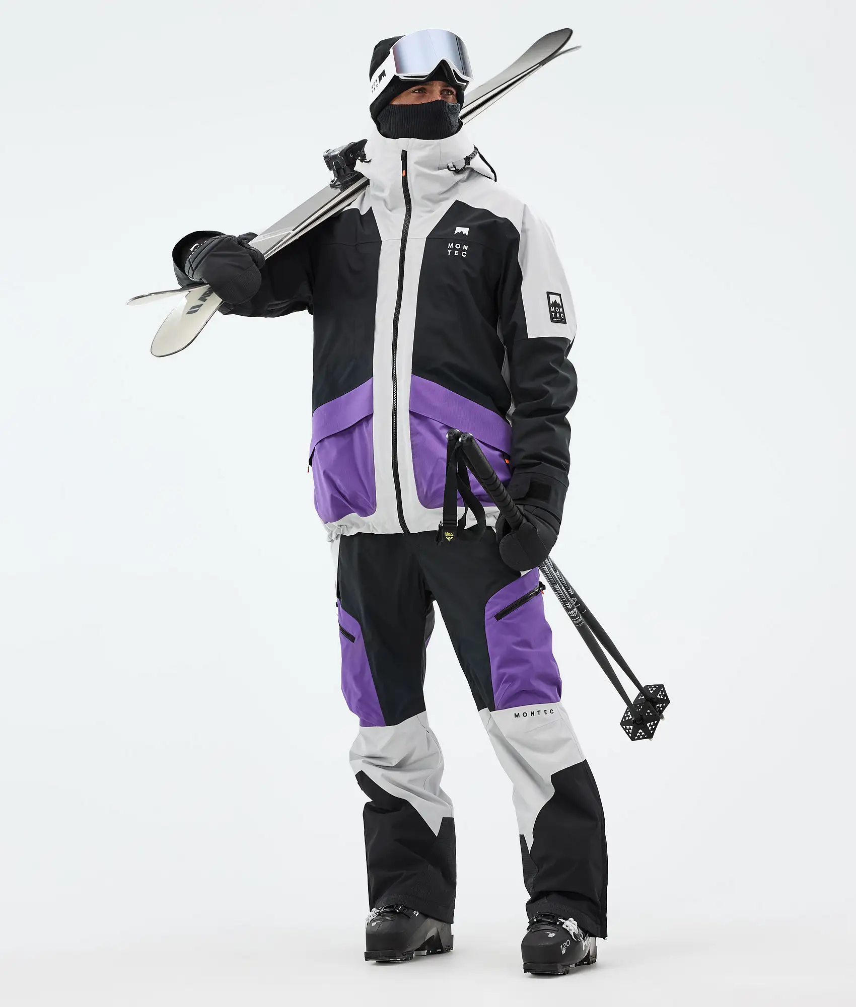 Morpheus Ski Jacket Men Light Grey/Black/Vivid Purple
