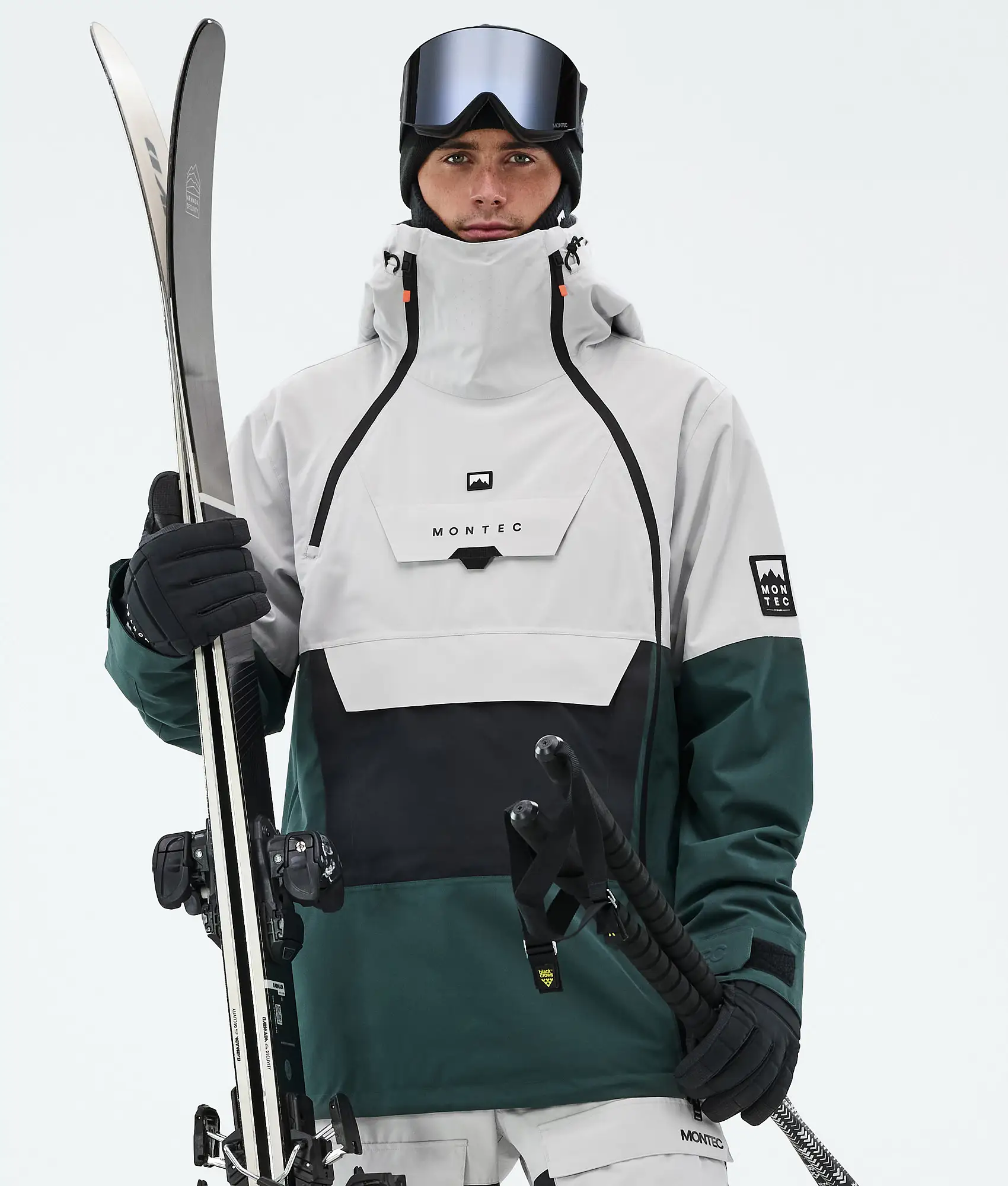 Doom Ski Jacket Men Light Grey/Black/Dark Atlantic